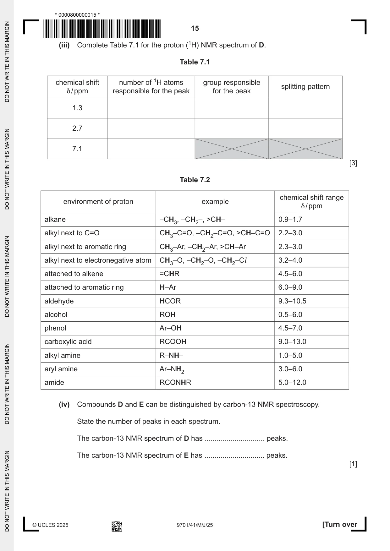 Cambridge A Level Chemistry 9701 2025 May/June Paper 4 · Variant 1 question paper, page 15 of 24