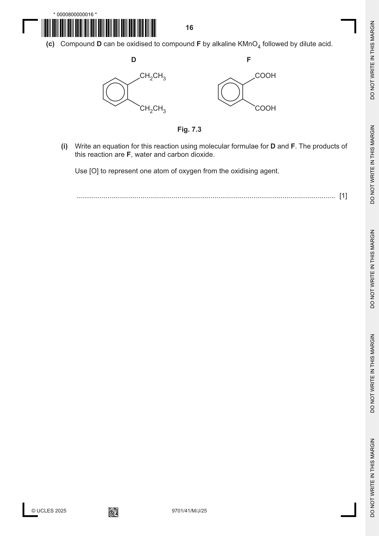 Cambridge A Level Chemistry 9701 2025 May/June Paper 4 · Variant 1 question paper, page 16 of 24