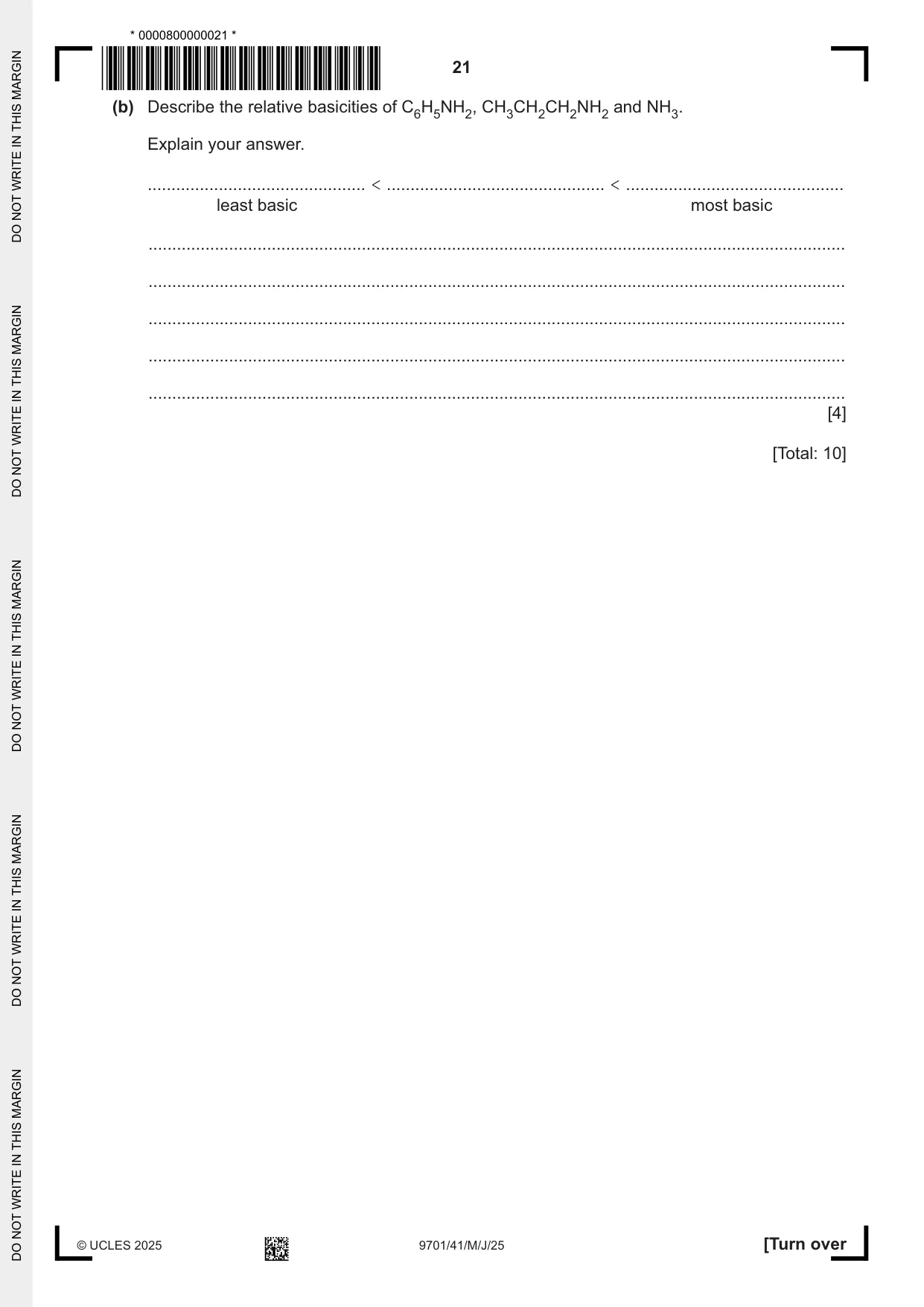 Cambridge A Level Chemistry 9701 2025 May/June Paper 4 · Variant 1 question paper, page 21 of 24