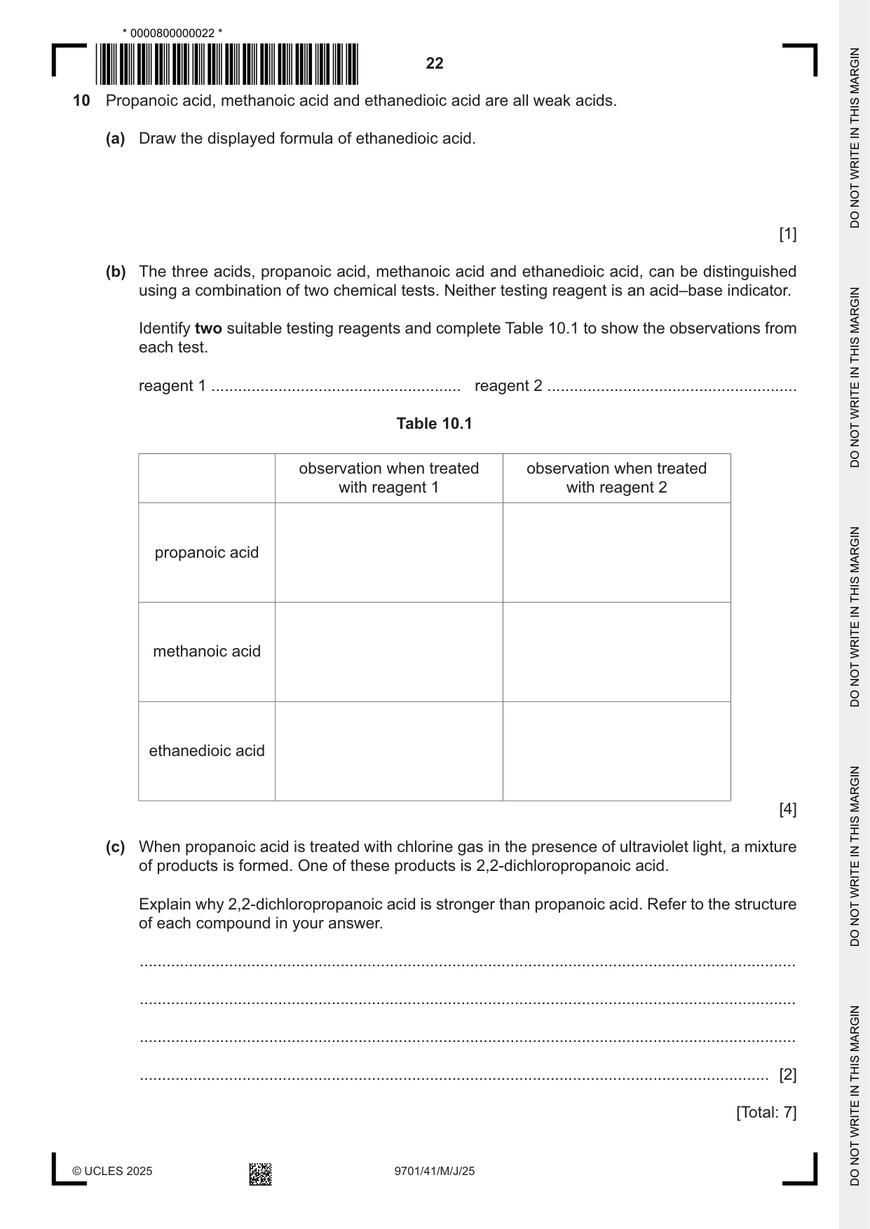 Cambridge A Level Chemistry 9701 2025 May/June Paper 4 · Variant 1 question paper, page 22 of 24