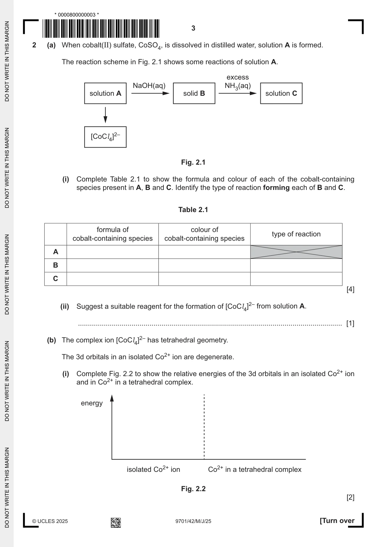 Cambridge A Level Chemistry 9701 2025 May/June Paper 4 · Variant 2 question paper, page 3 of 24