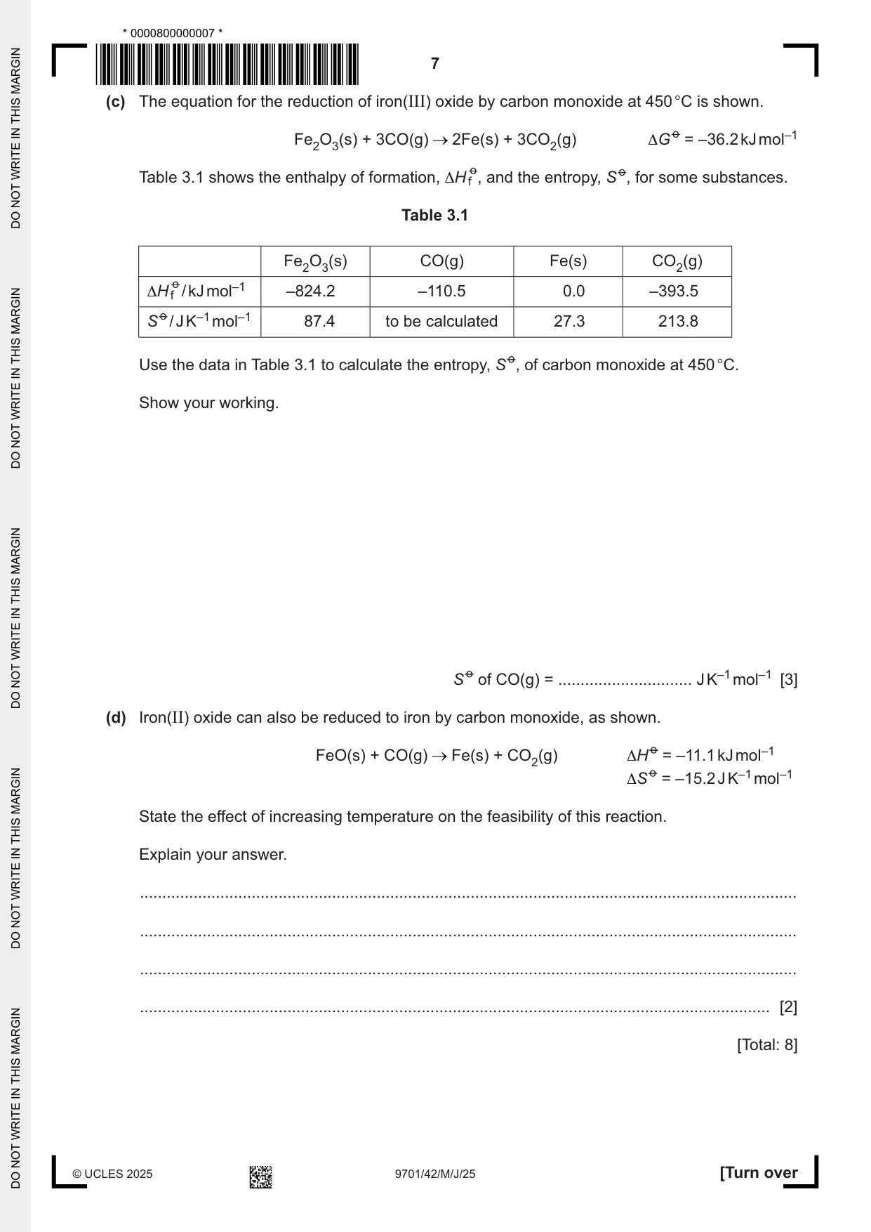 Cambridge A Level Chemistry 9701 2025 May/June Paper 4 · Variant 2 question paper, page 7 of 24