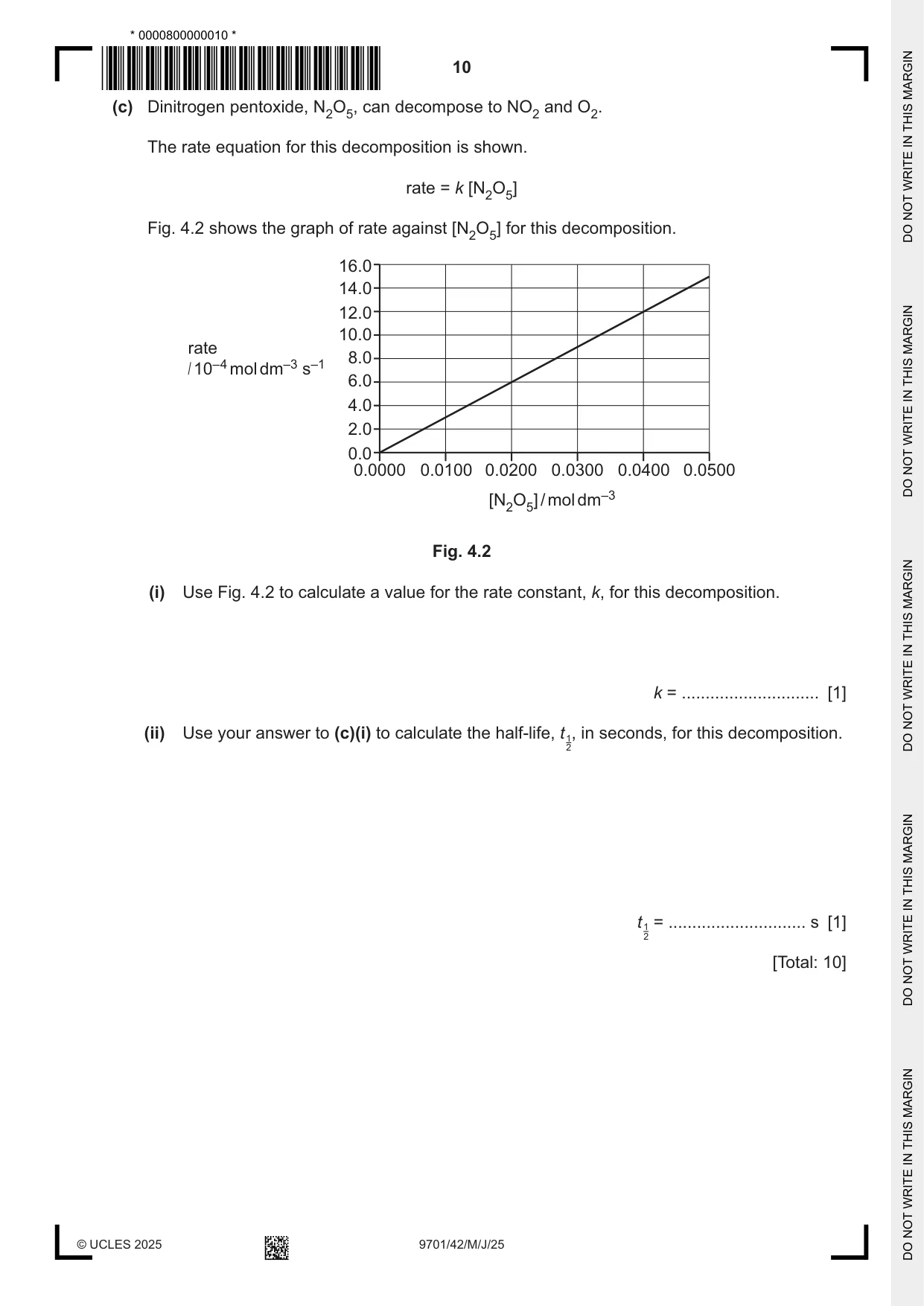 Cambridge A Level Chemistry 9701 2025 May/June Paper 4 · Variant 2 question paper, page 10 of 24
