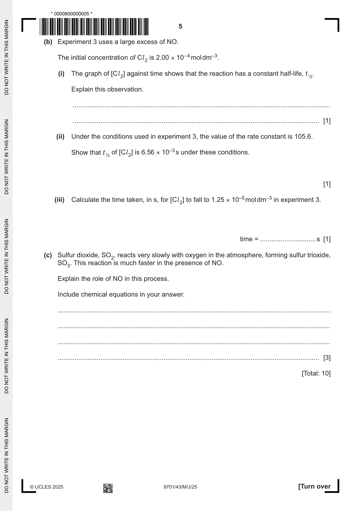 Cambridge A Level Chemistry 9701 2025 May/June Paper 4 · Variant 3 question paper, page 5 of 24