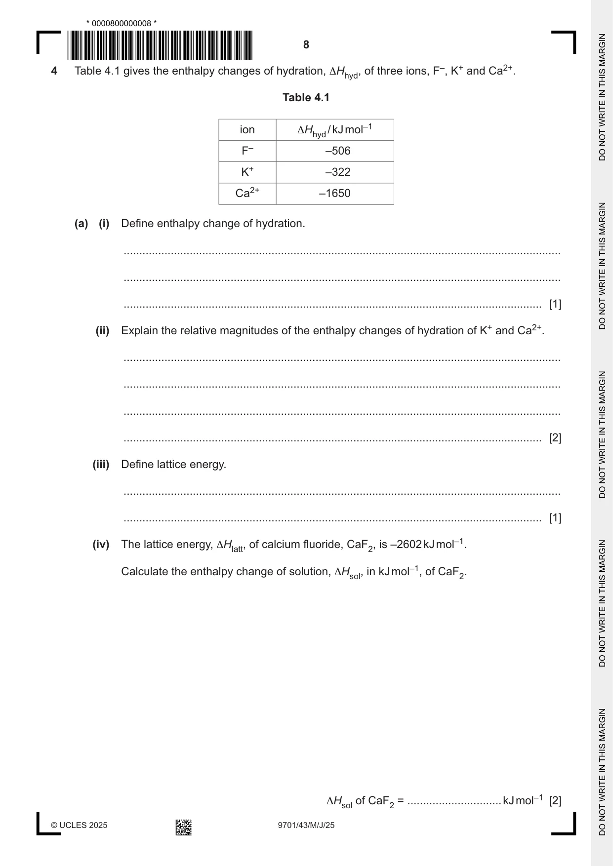 Cambridge A Level Chemistry 9701 2025 May/June Paper 4 · Variant 3 question paper, page 8 of 24