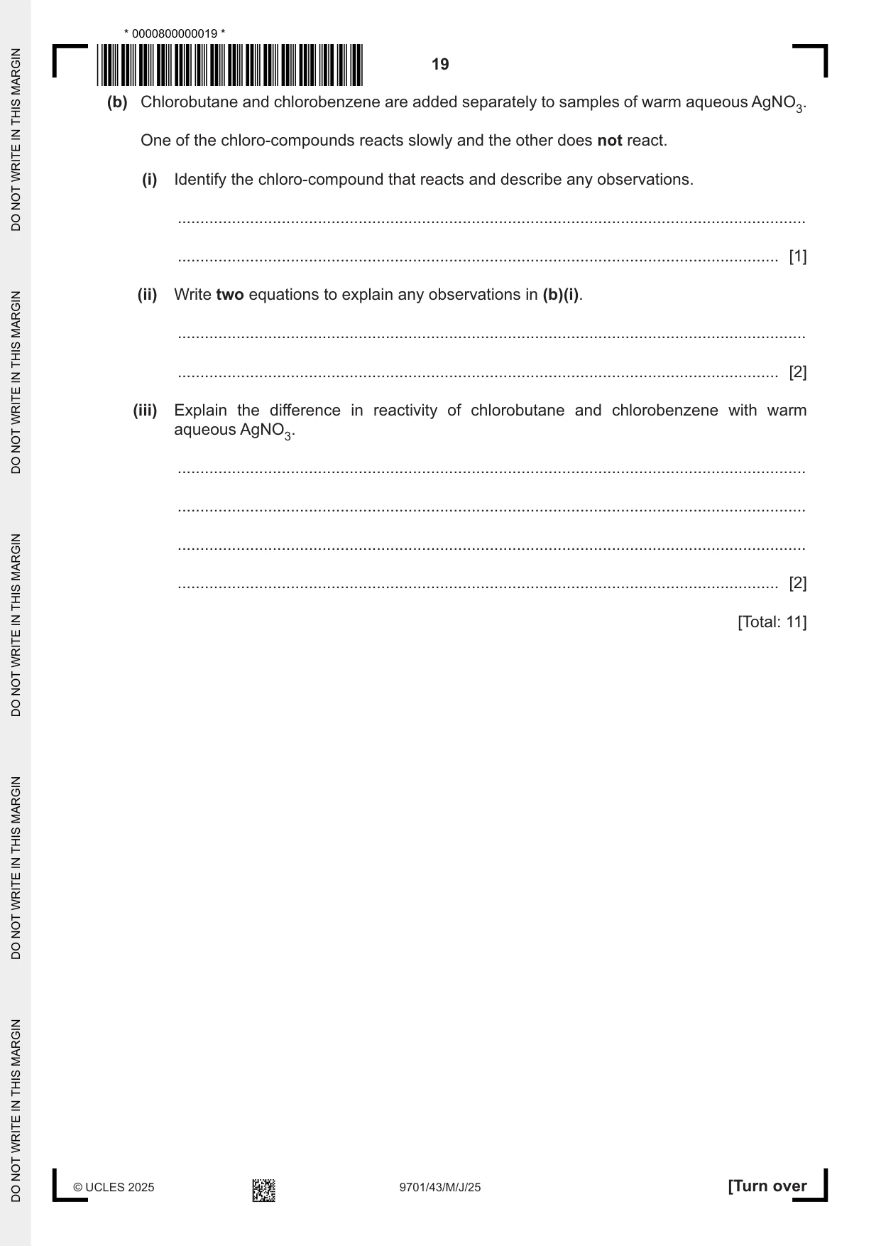Cambridge A Level Chemistry 9701 2025 May/June Paper 4 · Variant 3 question paper, page 19 of 24