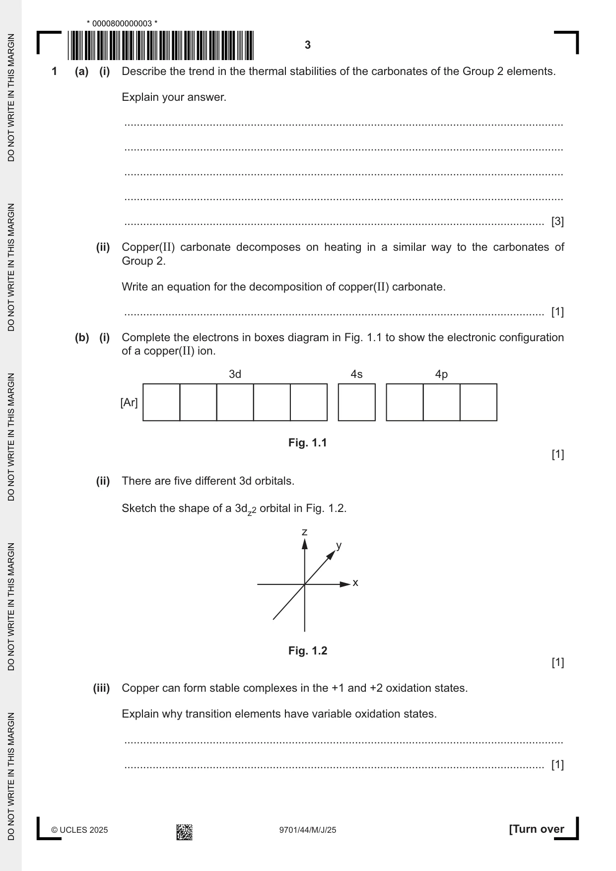 Cambridge A Level Chemistry 9701 2025 May/June Paper 4 · Variant 4 question paper, page 3 of 24