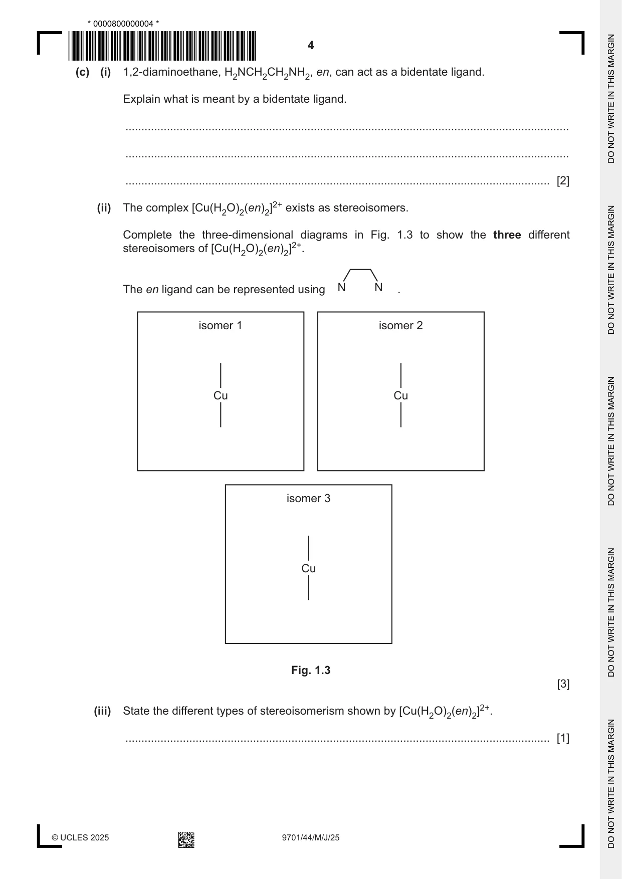 Cambridge A Level Chemistry 9701 2025 May/June Paper 4 · Variant 4 question paper, page 4 of 24