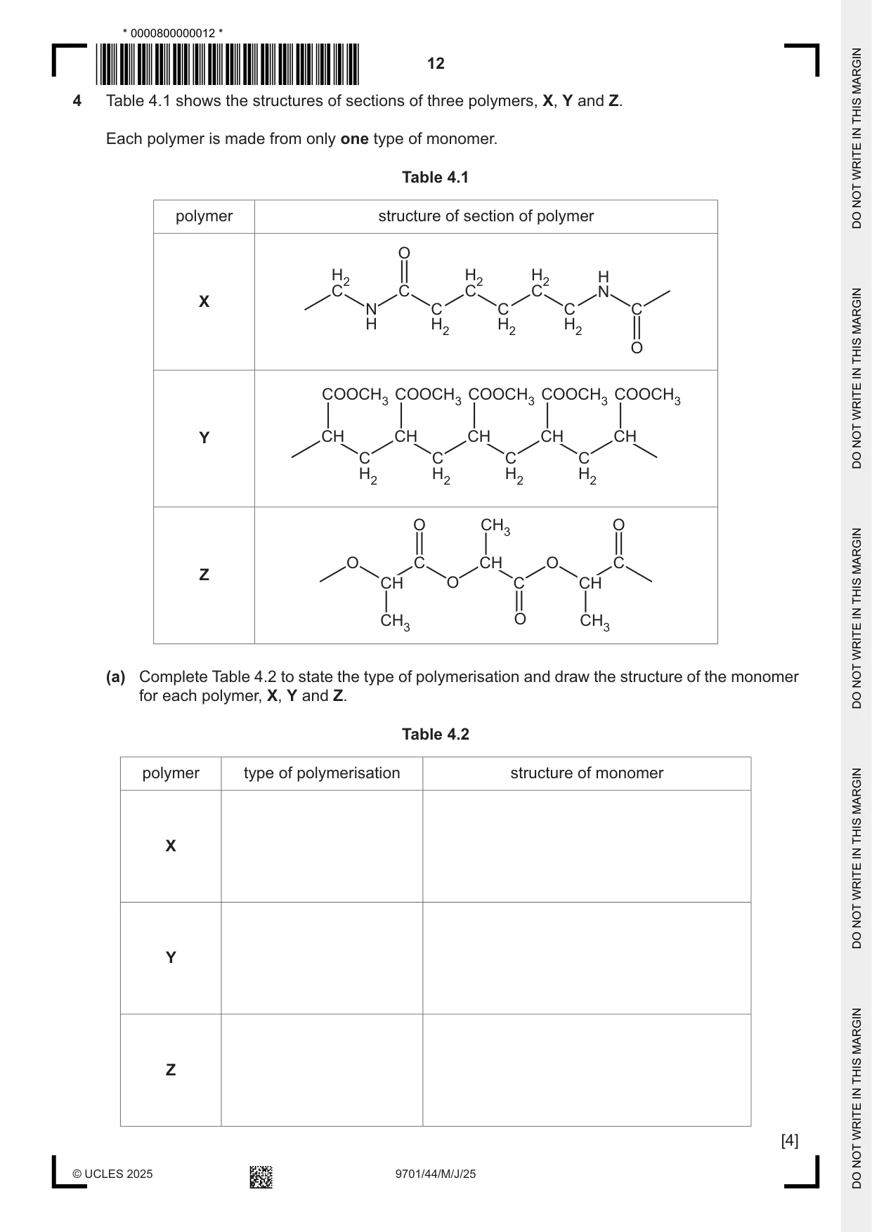Cambridge A Level Chemistry 9701 2025 May/June Paper 4 · Variant 4 question paper, page 12 of 24