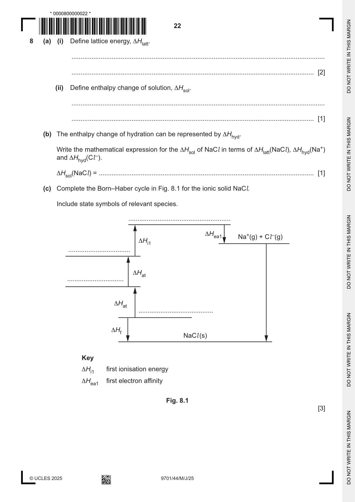 Cambridge A Level Chemistry 9701 2025 May/June Paper 4 · Variant 4 question paper, page 22 of 24