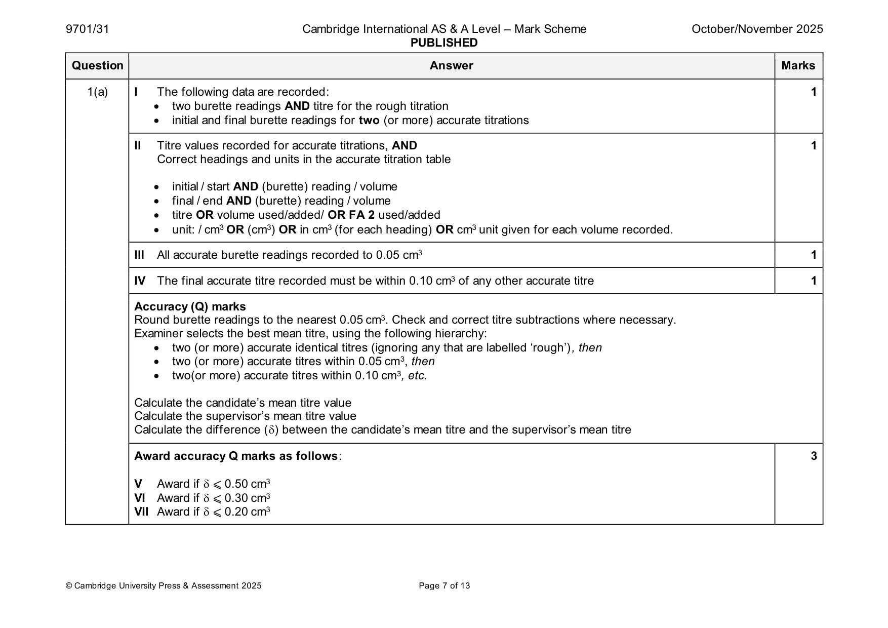 Mark scheme, page 7 of 13