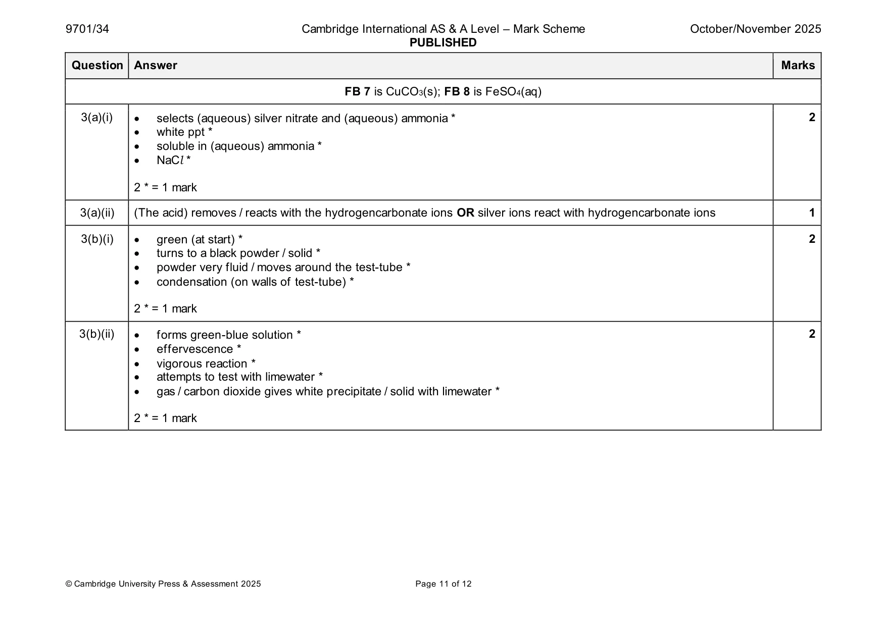 Mark scheme, page 11 of 12
