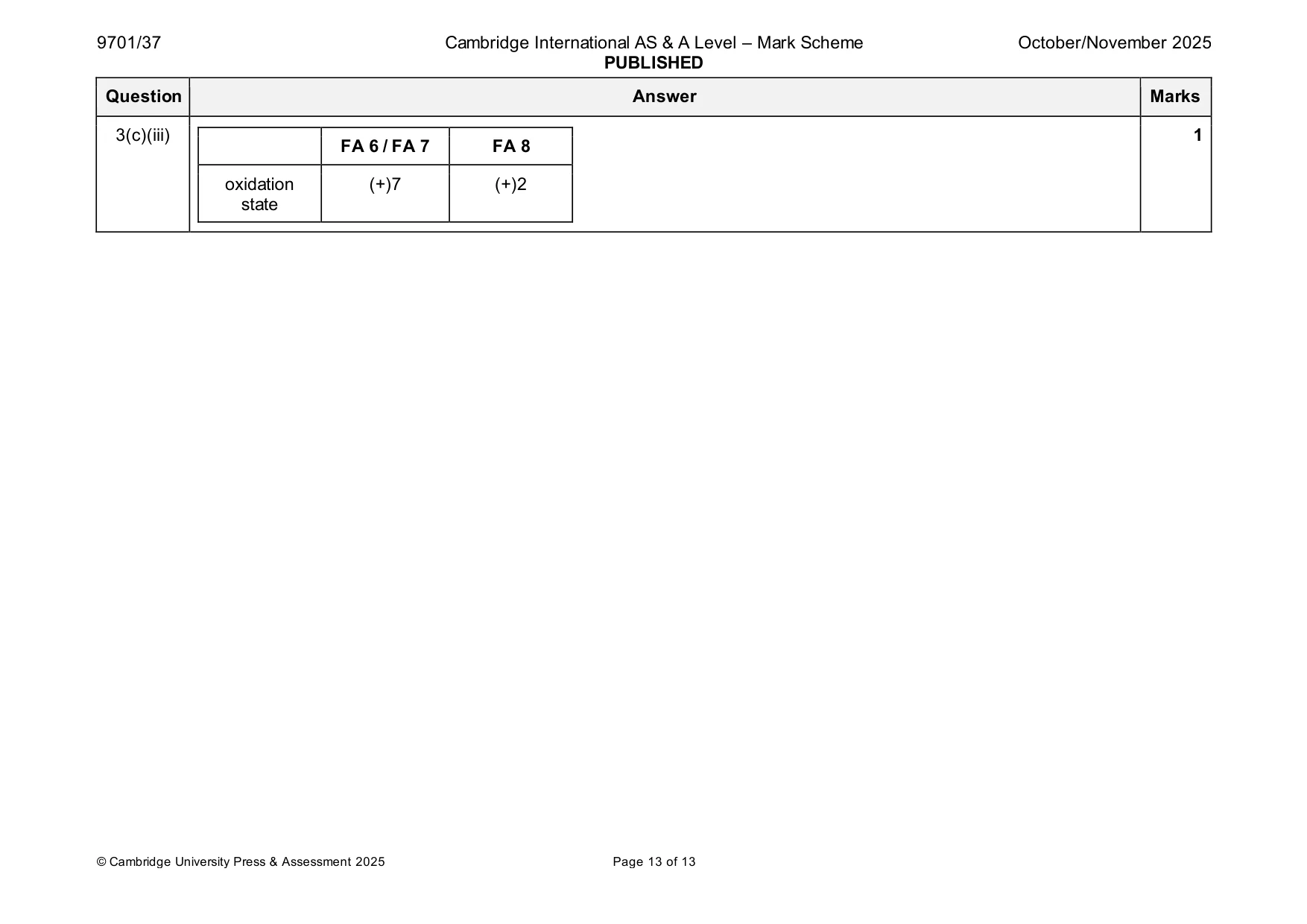 Mark scheme, page 13 of 13