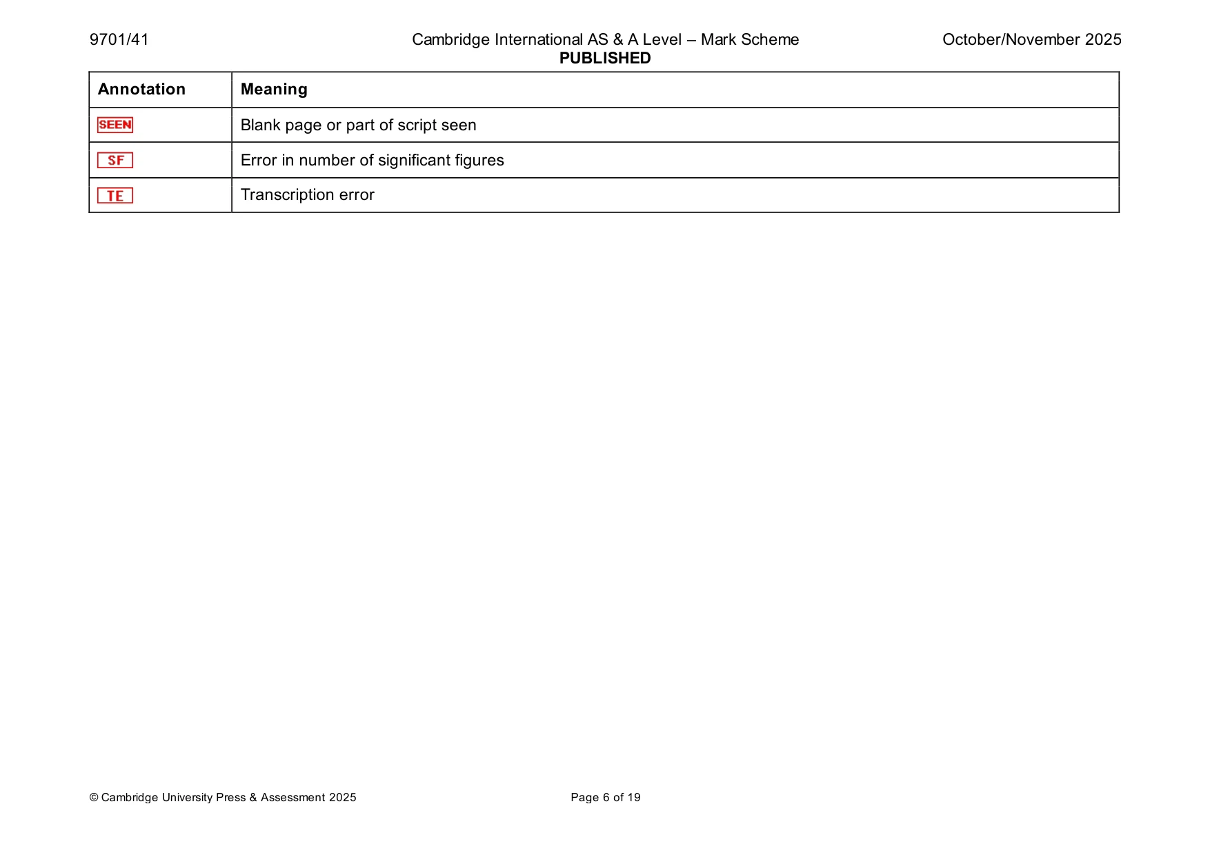 Mark scheme, page 6 of 19