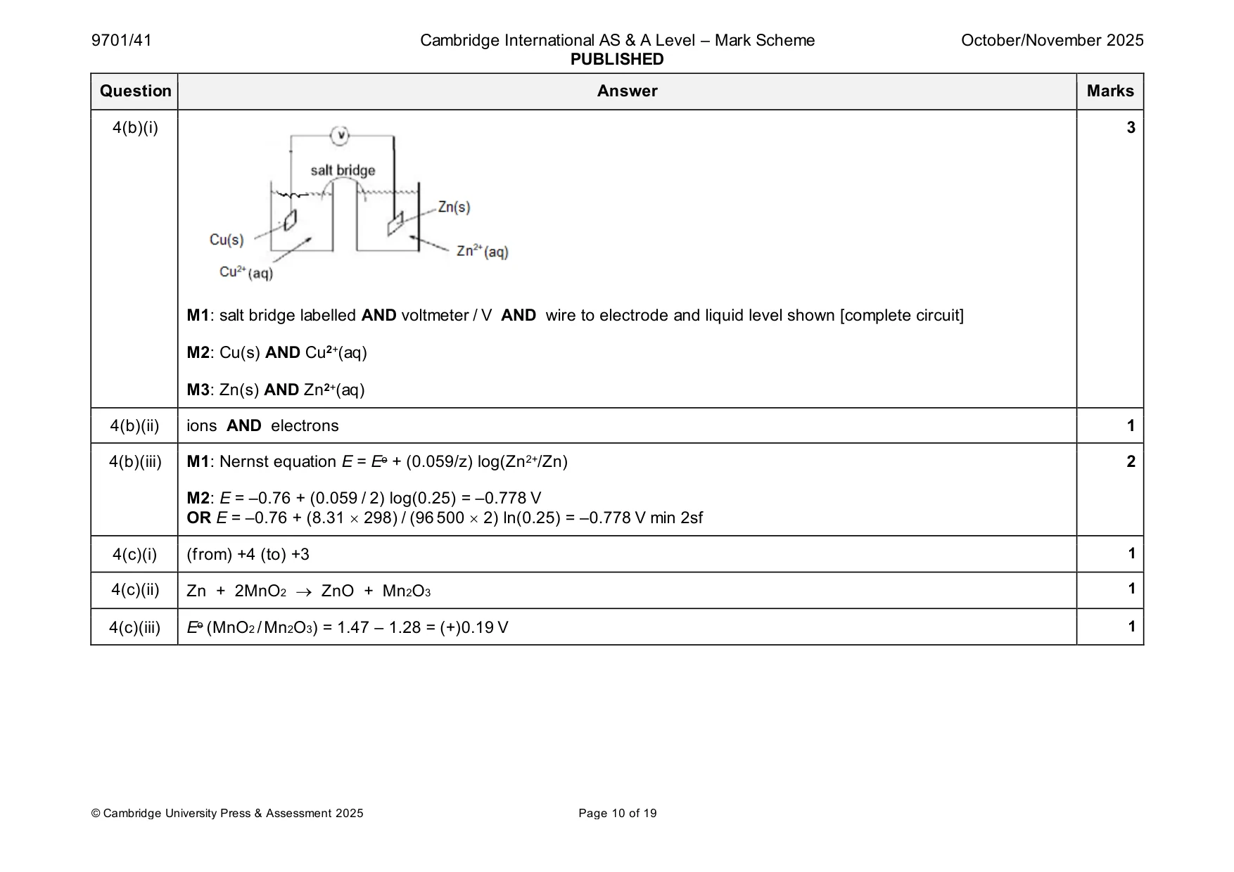 Mark scheme, page 10 of 19