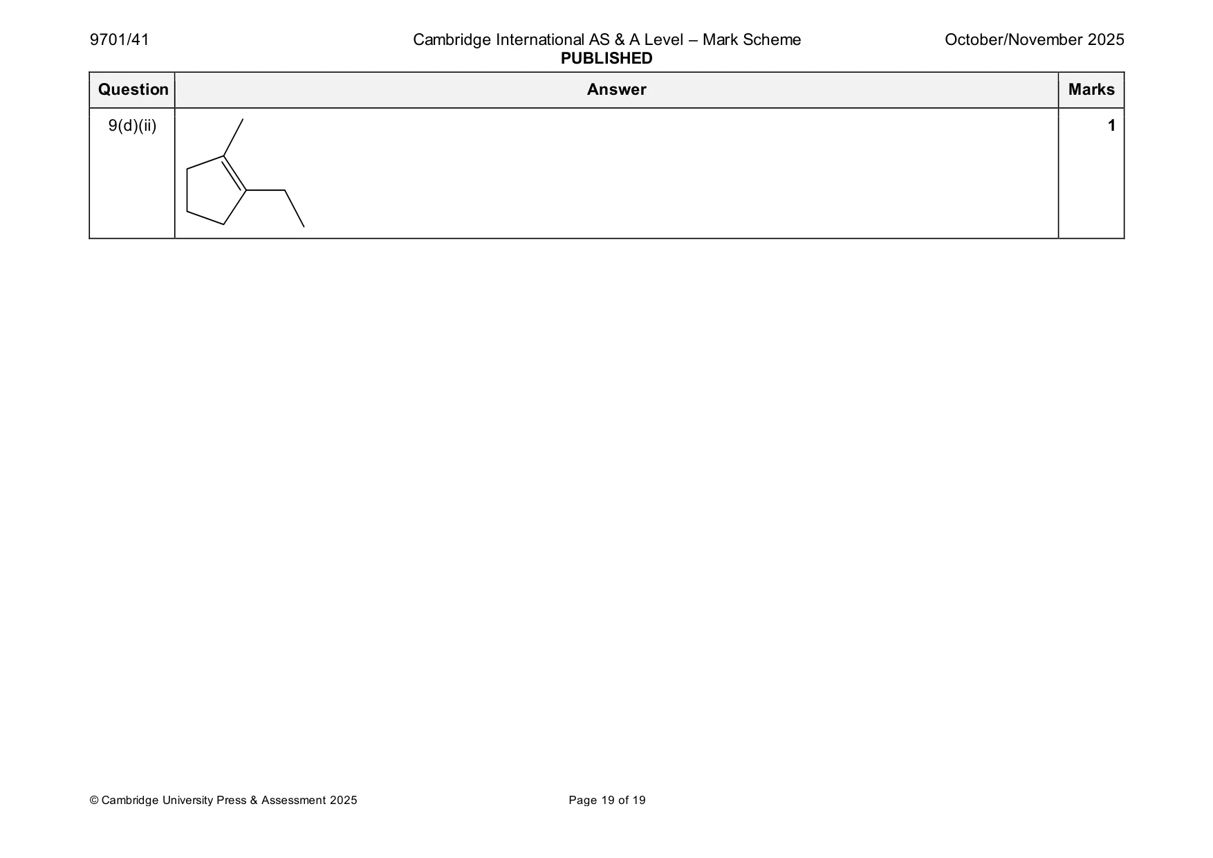 Mark scheme, page 19 of 19