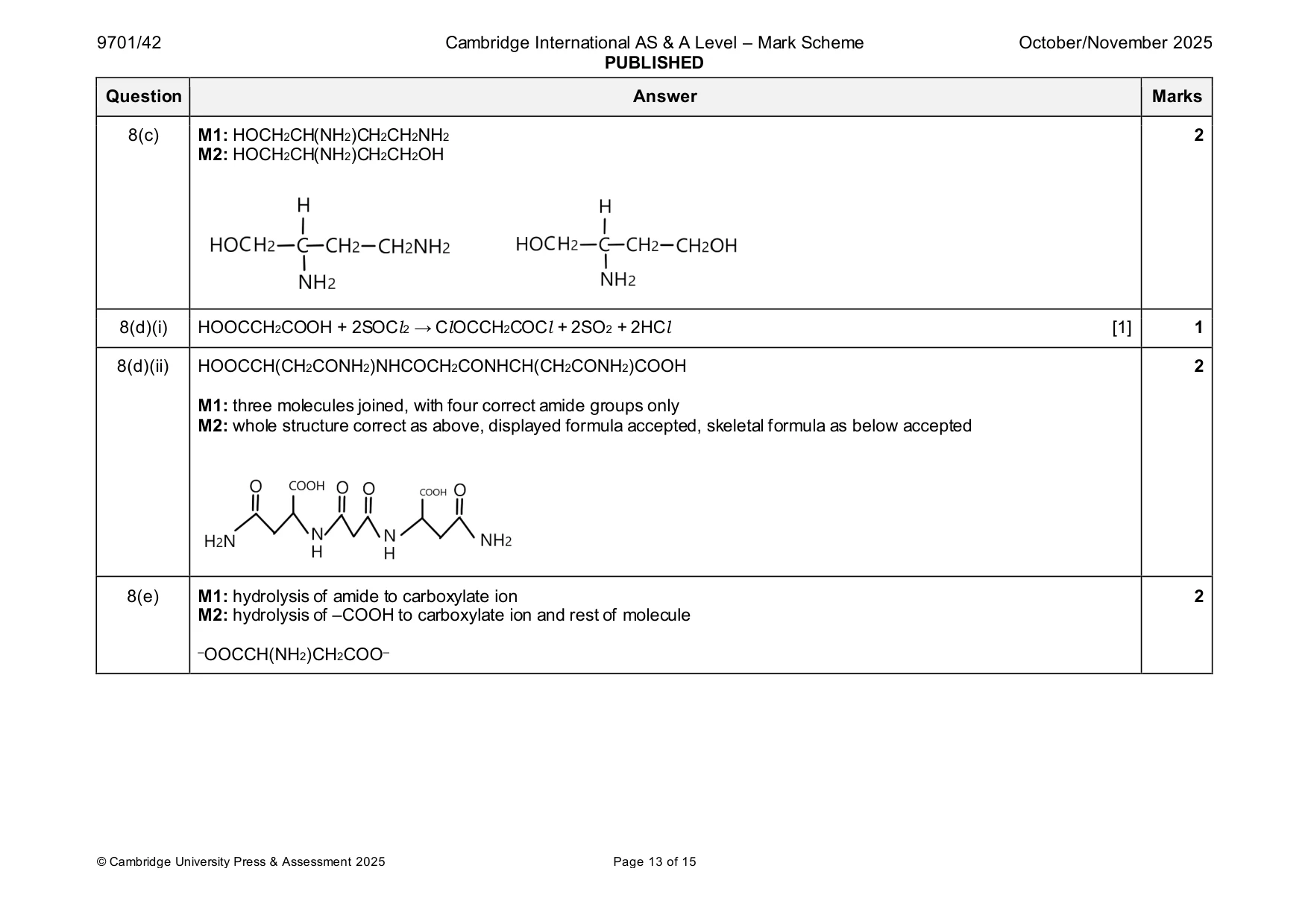 Mark scheme, page 13 of 15