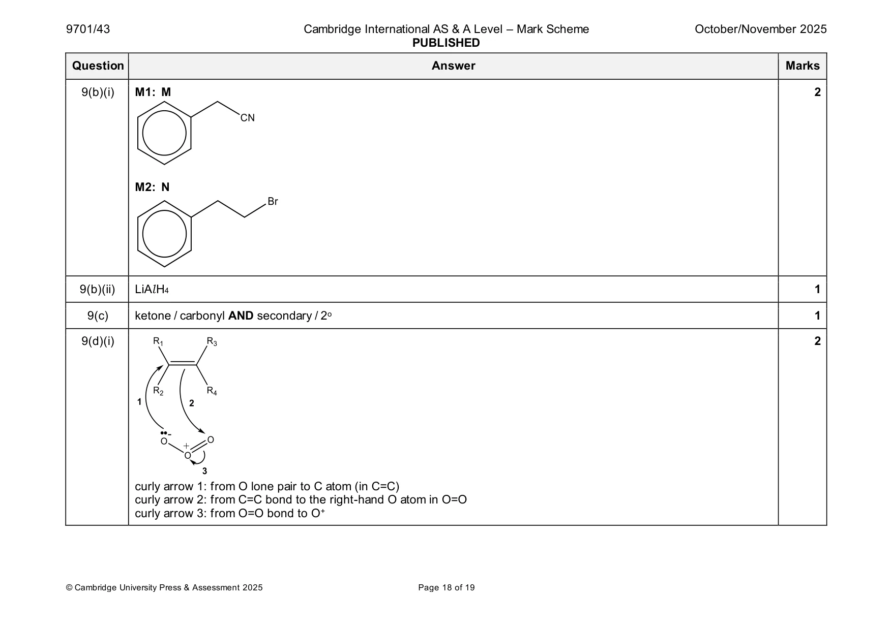 Mark scheme, page 18 of 19
