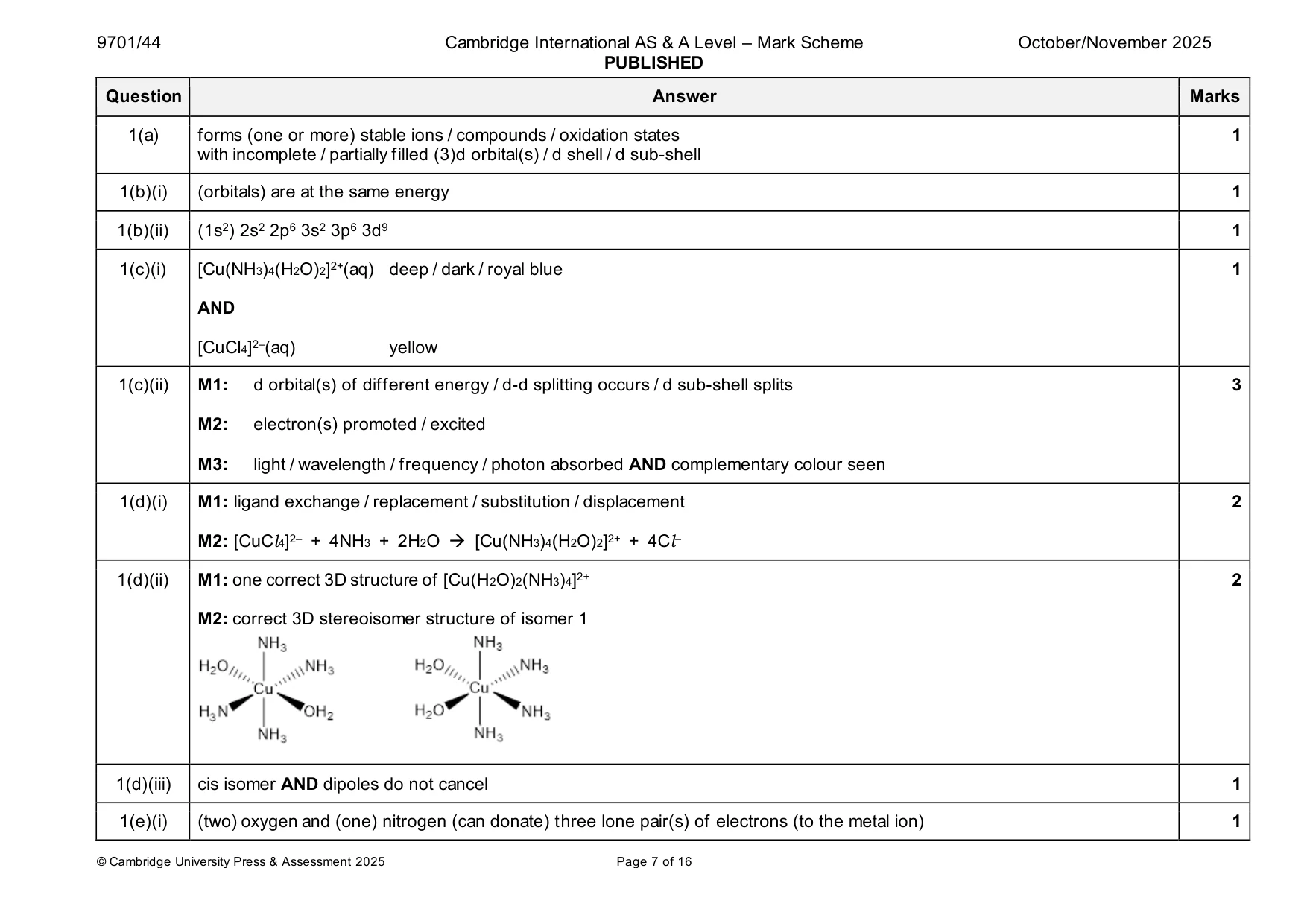 Mark scheme, page 7 of 16