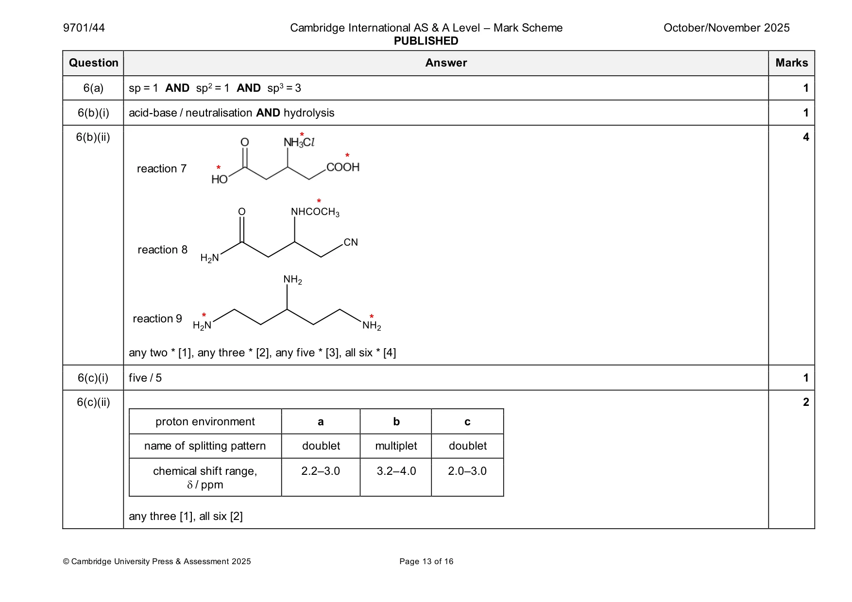 Mark scheme, page 13 of 16