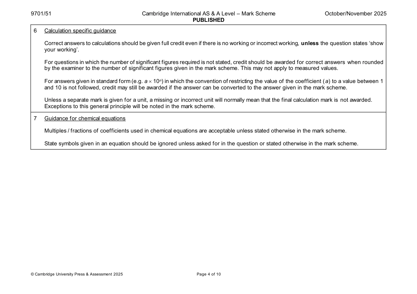 Mark scheme, page 4 of 10