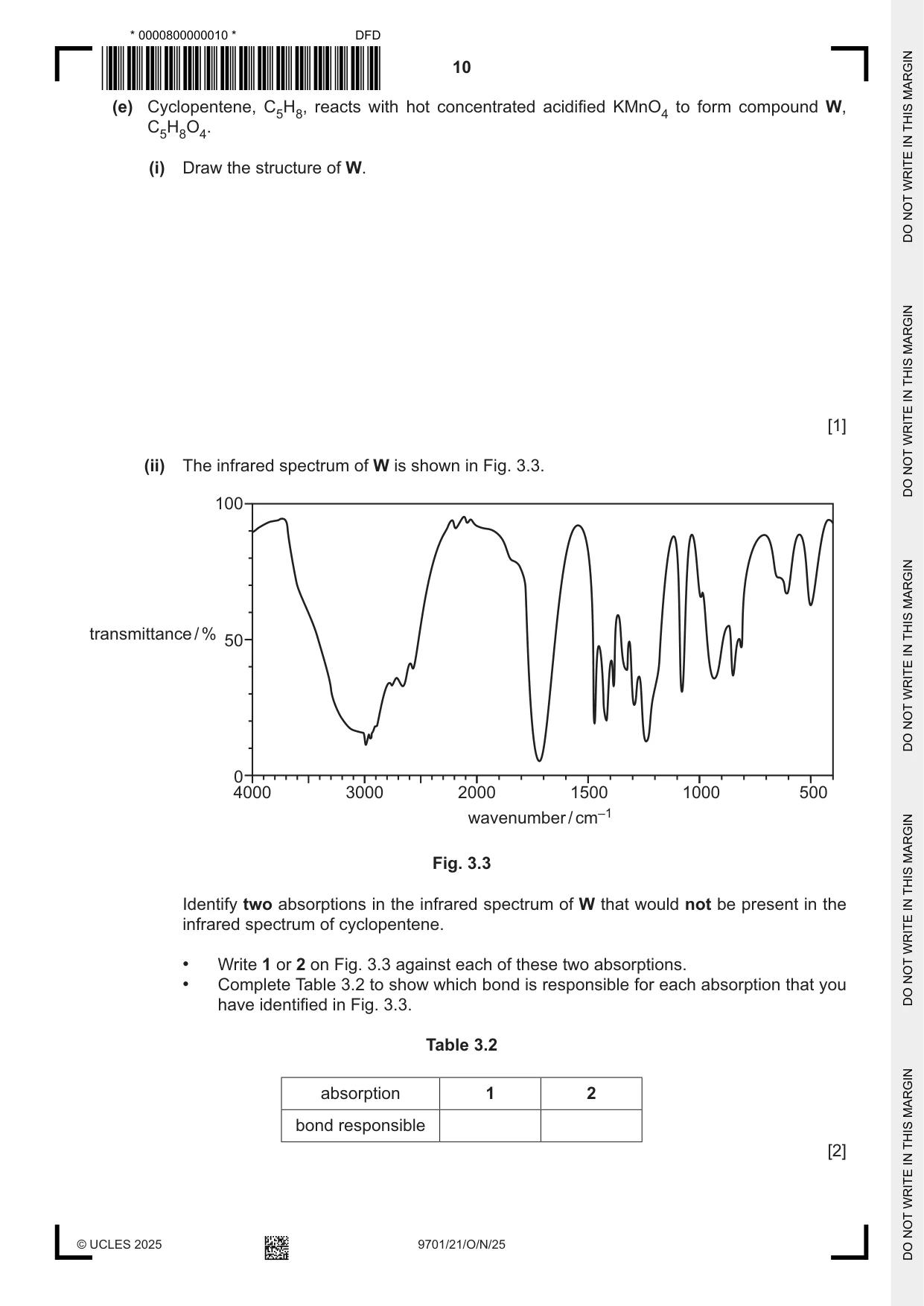 Cambridge A Level Chemistry 9701 2025 Oct/Nov Paper 2 · Variant 1 question paper, page 10 of 16