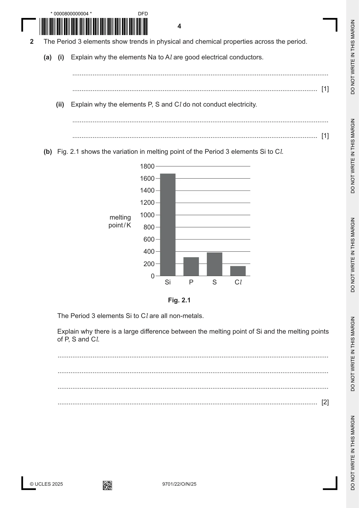 Cambridge A Level Chemistry 9701 2025 Oct/Nov Paper 2 · Variant 2 question paper, page 4 of 16