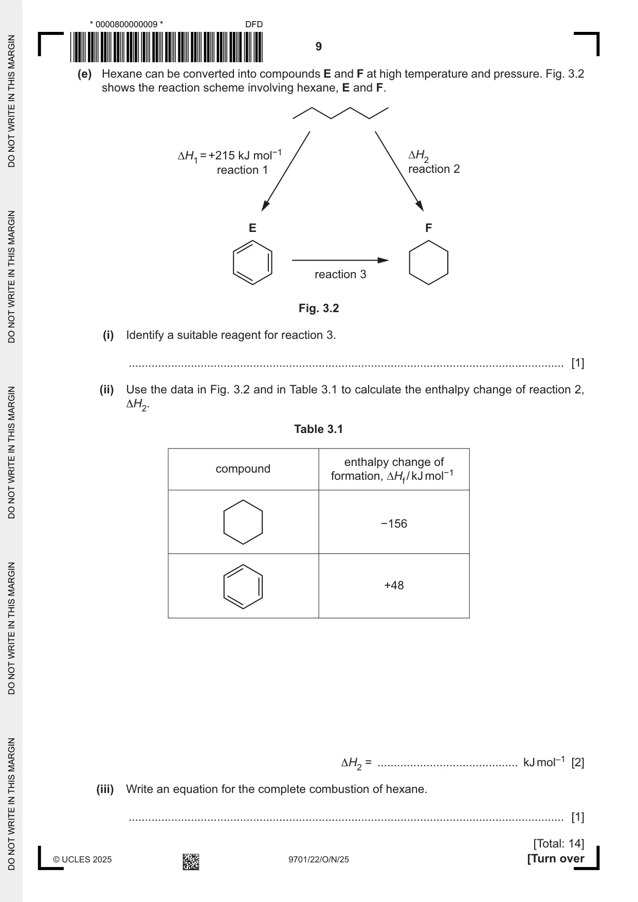Cambridge A Level Chemistry 9701 2025 Oct/Nov Paper 2 · Variant 2 question paper, page 9 of 16