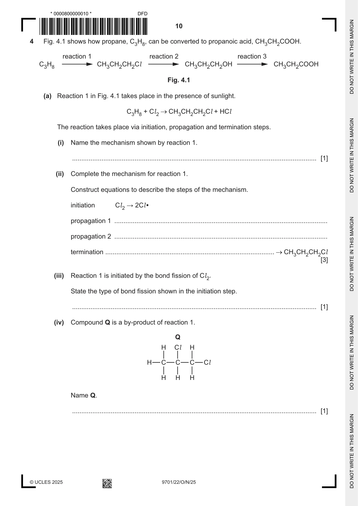 Cambridge A Level Chemistry 9701 2025 Oct/Nov Paper 2 · Variant 2 question paper, page 10 of 16