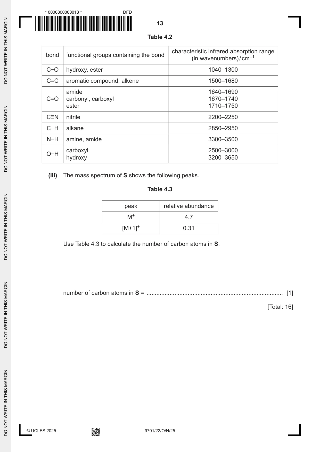 Cambridge A Level Chemistry 9701 2025 Oct/Nov Paper 2 · Variant 2 question paper, page 13 of 16