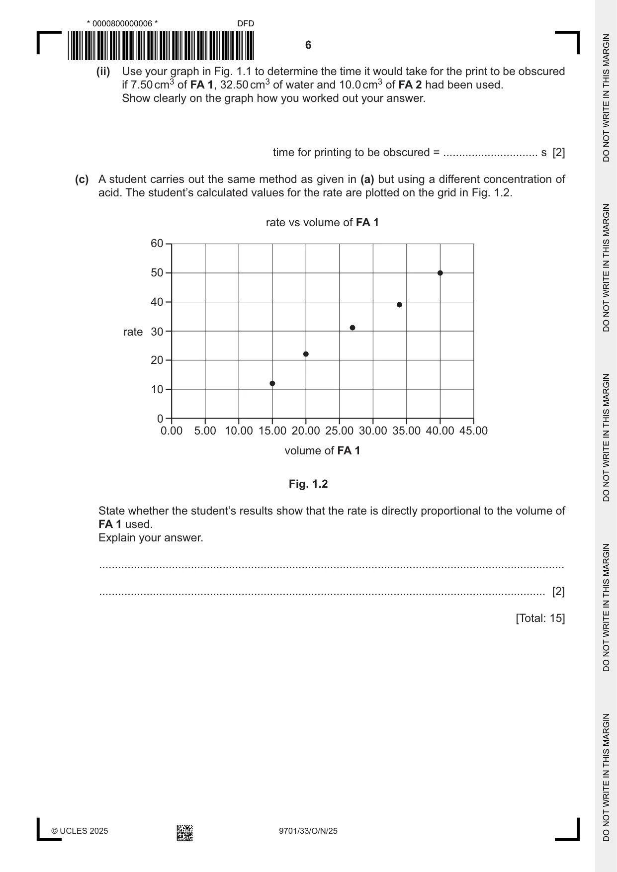Cambridge A Level Chemistry 9701 2025 Oct/Nov Paper 3 · Variant 3 question paper, page 6 of 16