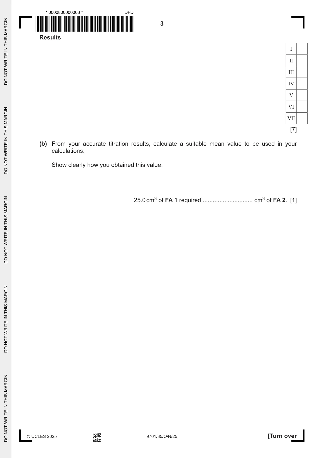 Cambridge A Level Chemistry 9701 2025 Oct/Nov Paper 3 · Variant 5 question paper, page 3 of 12