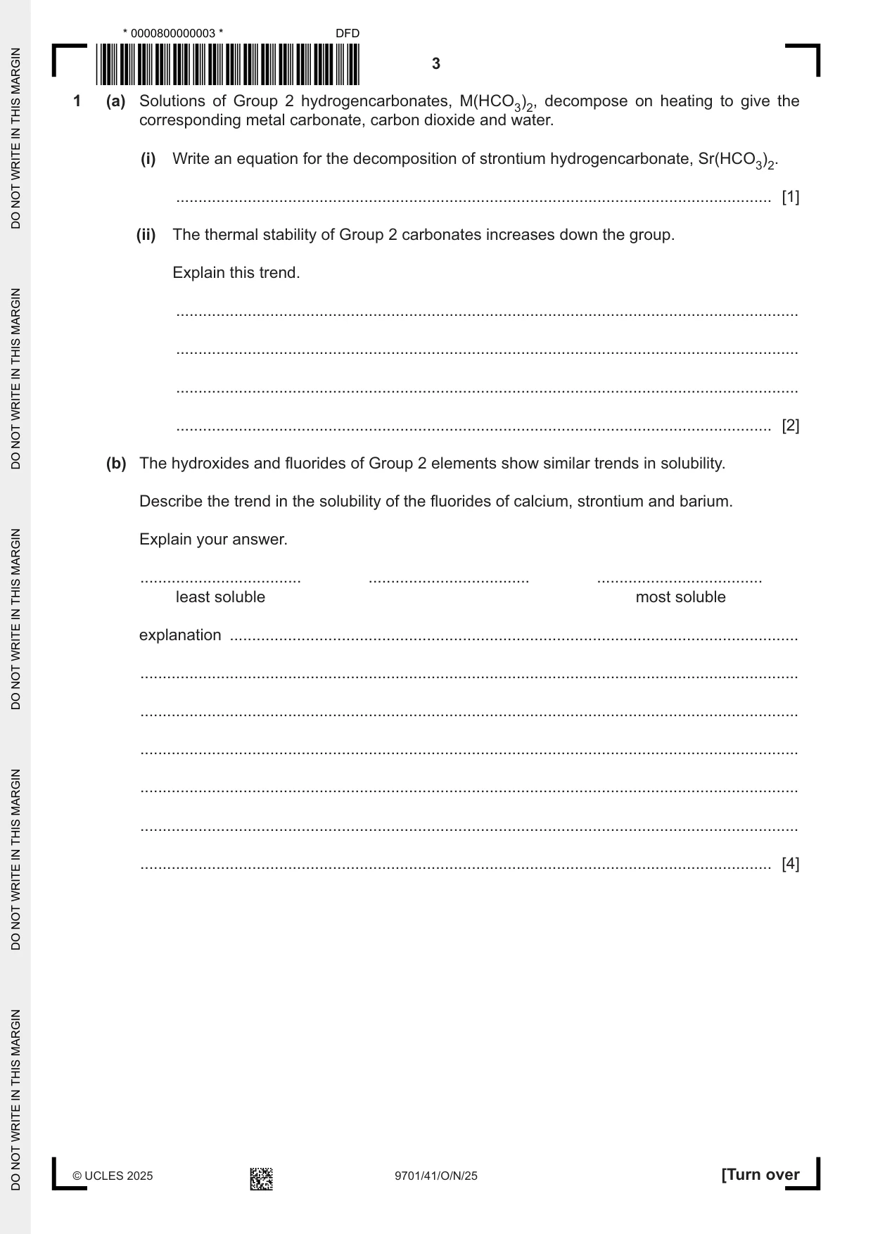 Cambridge A Level Chemistry 9701 2025 Oct/Nov Paper 4 · Variant 1 question paper, page 3 of 28