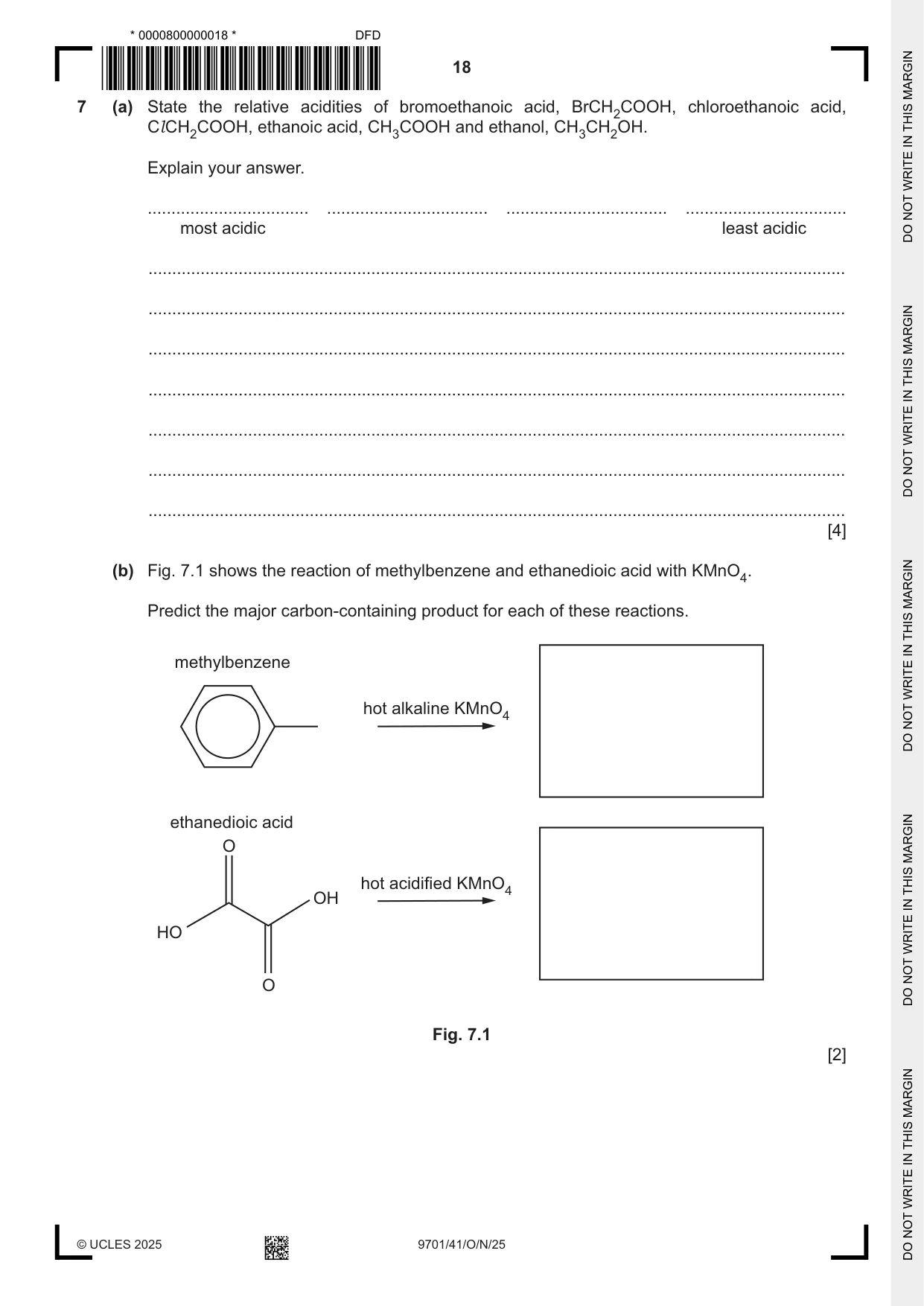 Cambridge A Level Chemistry 9701 2025 Oct/Nov Paper 4 · Variant 1 question paper, page 18 of 28