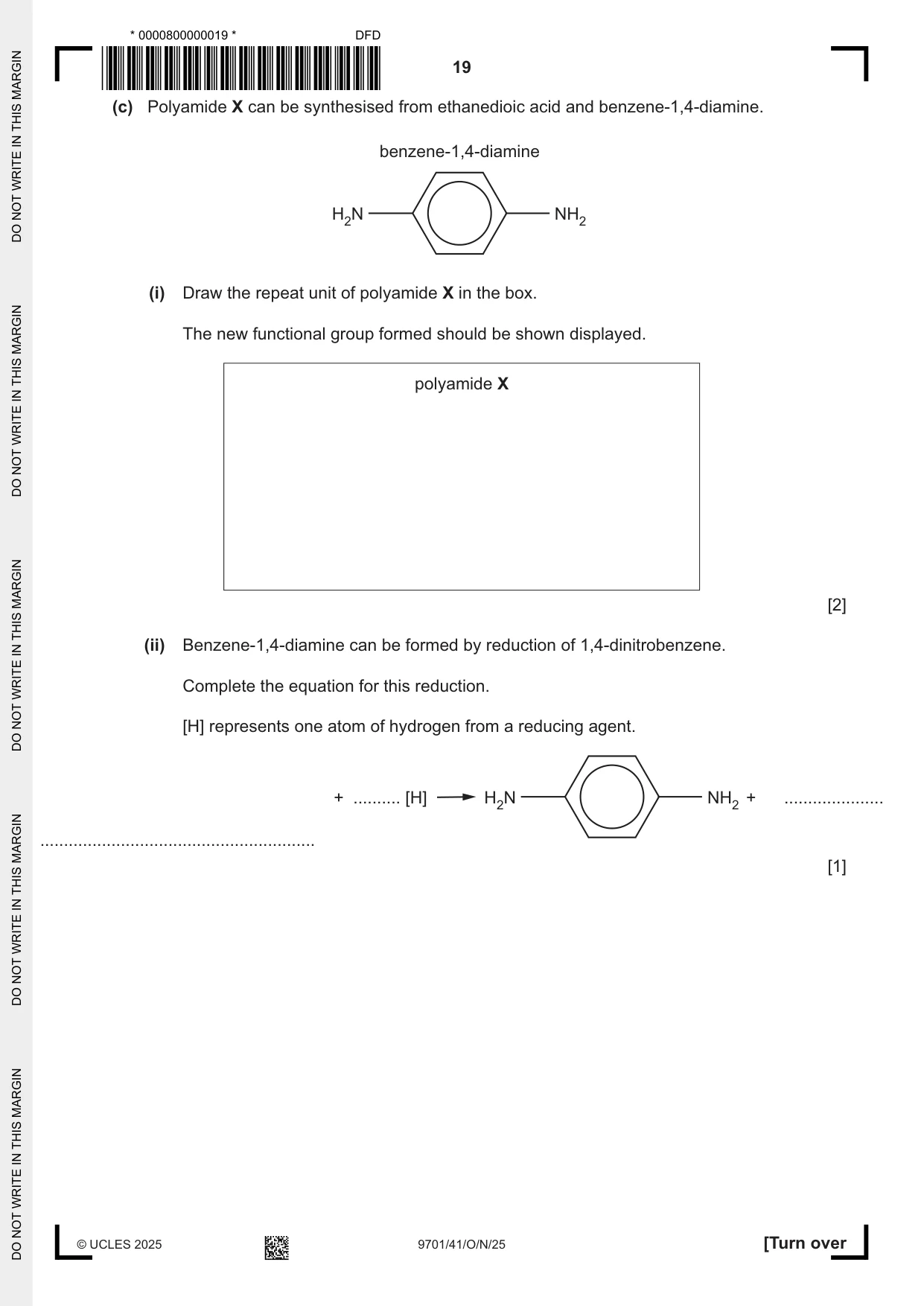 Cambridge A Level Chemistry 9701 2025 Oct/Nov Paper 4 · Variant 1 question paper, page 19 of 28