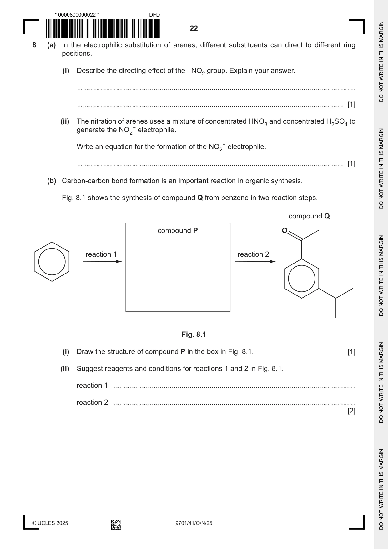 Cambridge A Level Chemistry 9701 2025 Oct/Nov Paper 4 · Variant 1 question paper, page 22 of 28