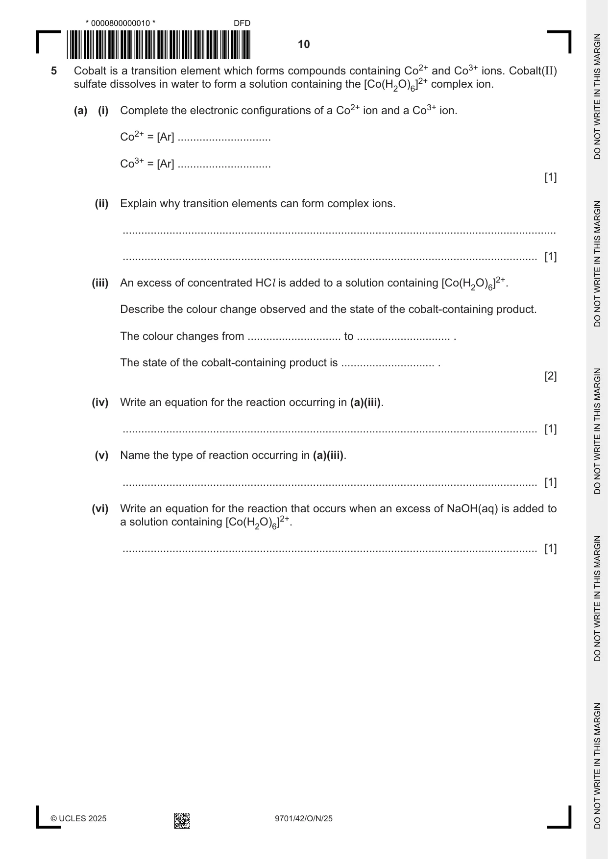 Cambridge A Level Chemistry 9701 2025 Oct/Nov Paper 4 · Variant 2 question paper, page 10 of 24