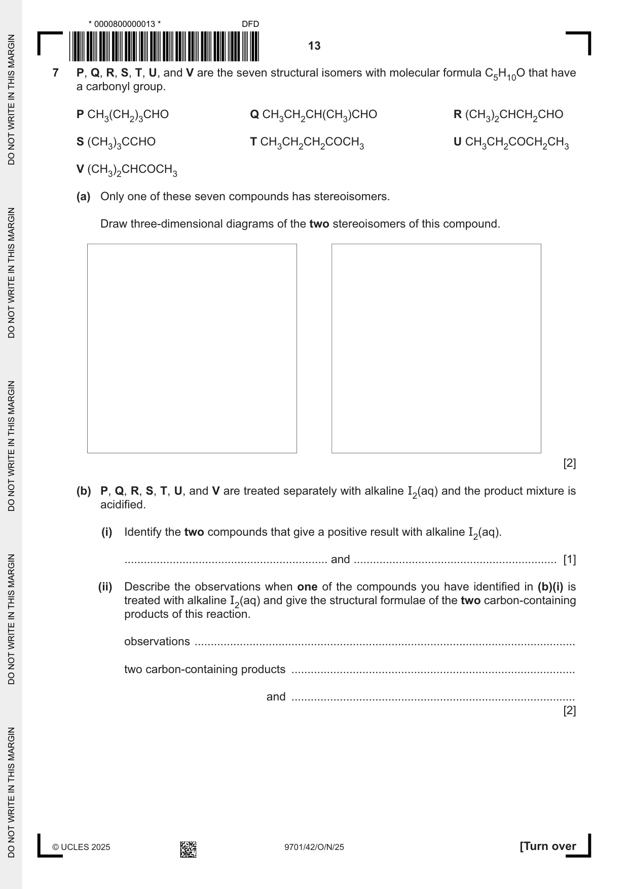 Cambridge A Level Chemistry 9701 2025 Oct/Nov Paper 4 · Variant 2 question paper, page 13 of 24