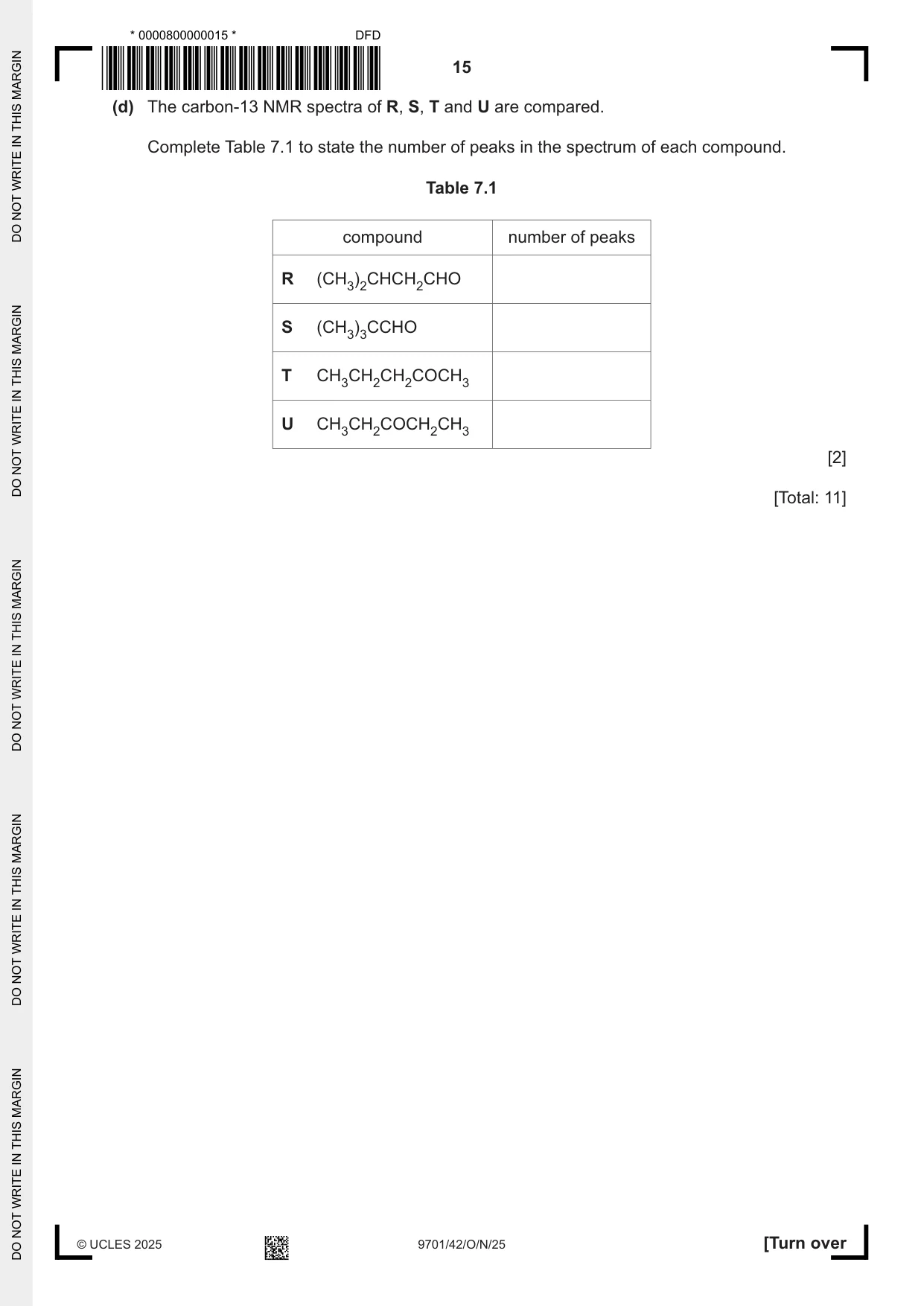 Cambridge A Level Chemistry 9701 2025 Oct/Nov Paper 4 · Variant 2 question paper, page 15 of 24