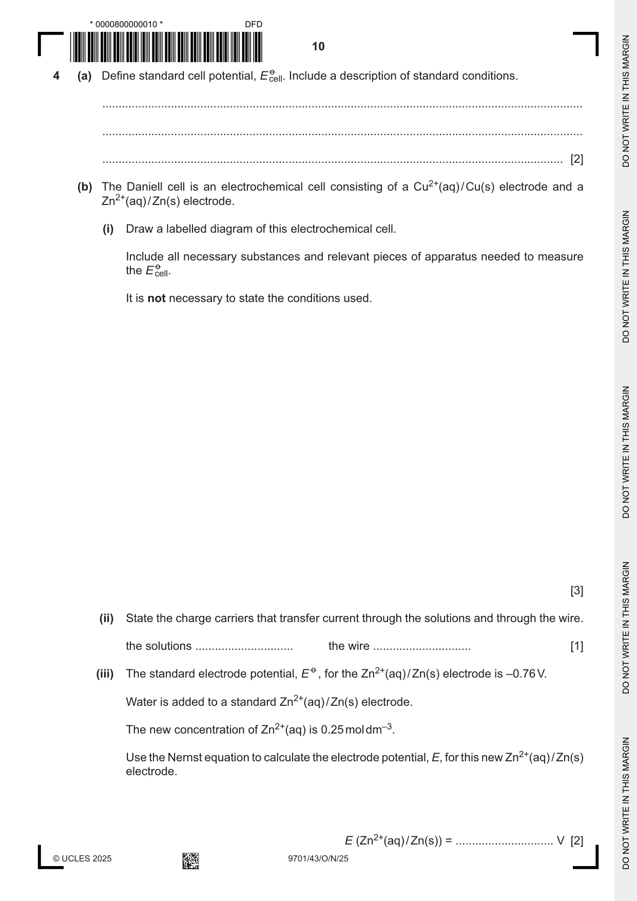 Cambridge A Level Chemistry 9701 2025 Oct/Nov Paper 4 · Variant 3 question paper, page 10 of 28