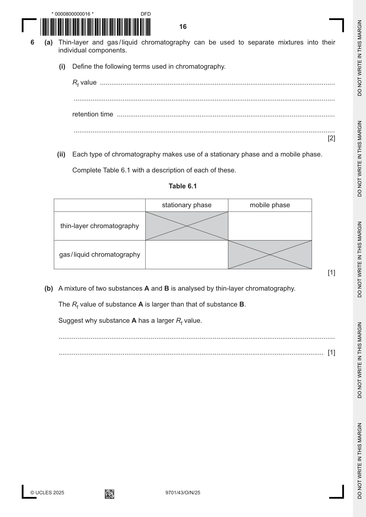 Cambridge A Level Chemistry 9701 2025 Oct/Nov Paper 4 · Variant 3 question paper, page 16 of 28
