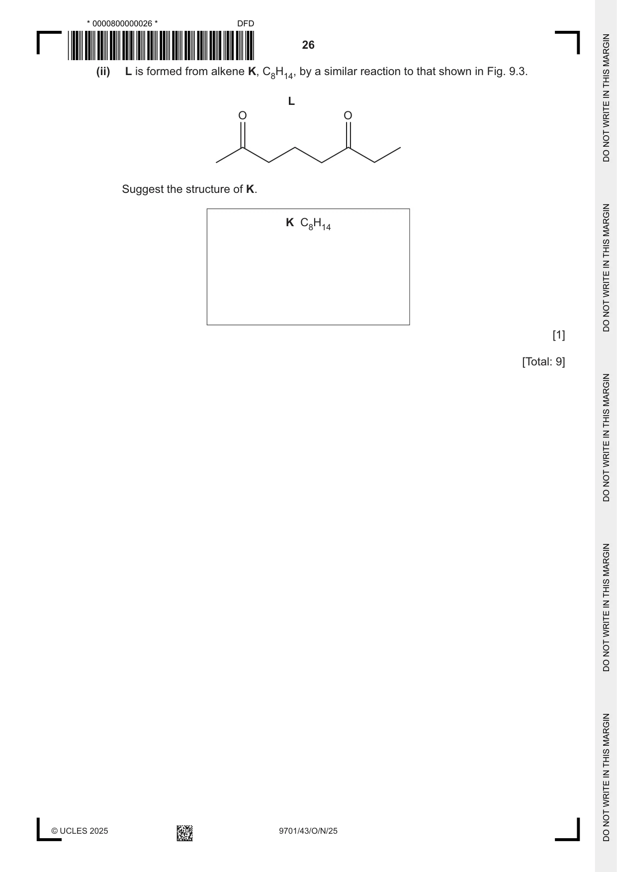Cambridge A Level Chemistry 9701 2025 Oct/Nov Paper 4 · Variant 3 question paper, page 26 of 28