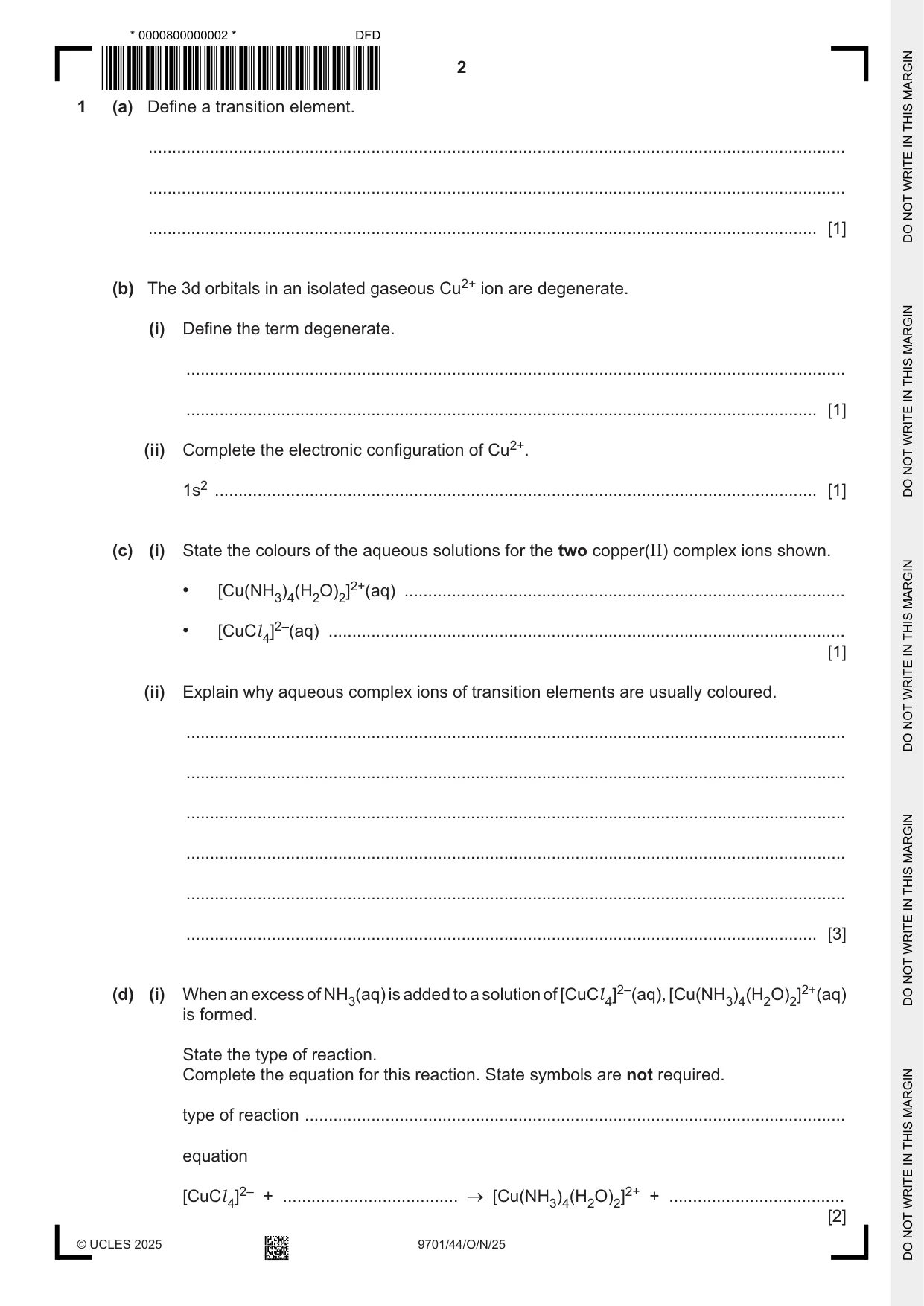 Cambridge A Level Chemistry 9701 2025 Oct/Nov Paper 4 · Variant 4 question paper, page 2 of 24