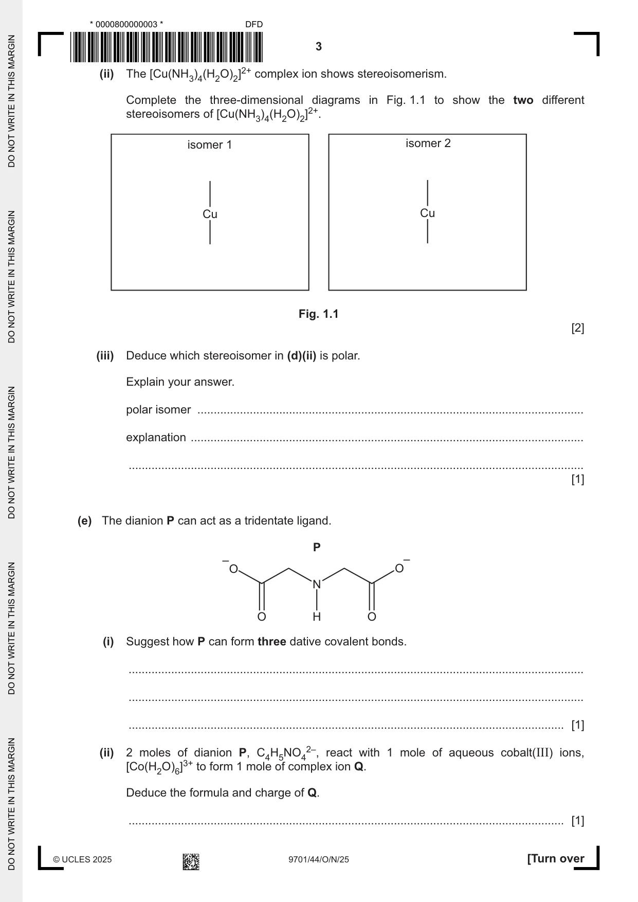 Cambridge A Level Chemistry 9701 2025 Oct/Nov Paper 4 · Variant 4 question paper, page 3 of 24