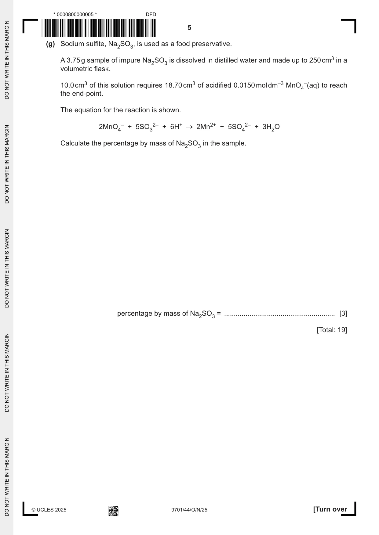 Cambridge A Level Chemistry 9701 2025 Oct/Nov Paper 4 · Variant 4 question paper, page 5 of 24