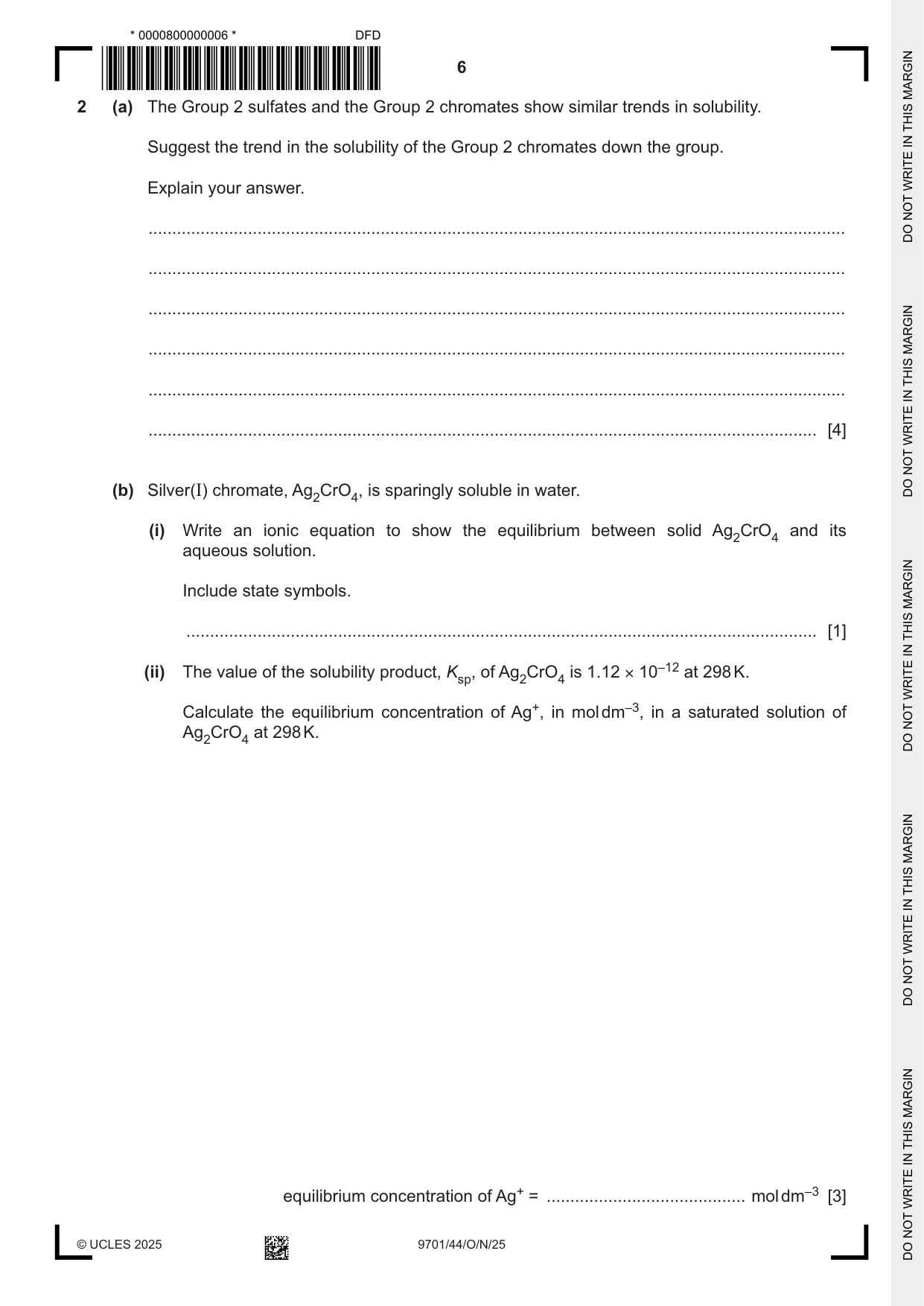 Cambridge A Level Chemistry 9701 2025 Oct/Nov Paper 4 · Variant 4 question paper, page 6 of 24