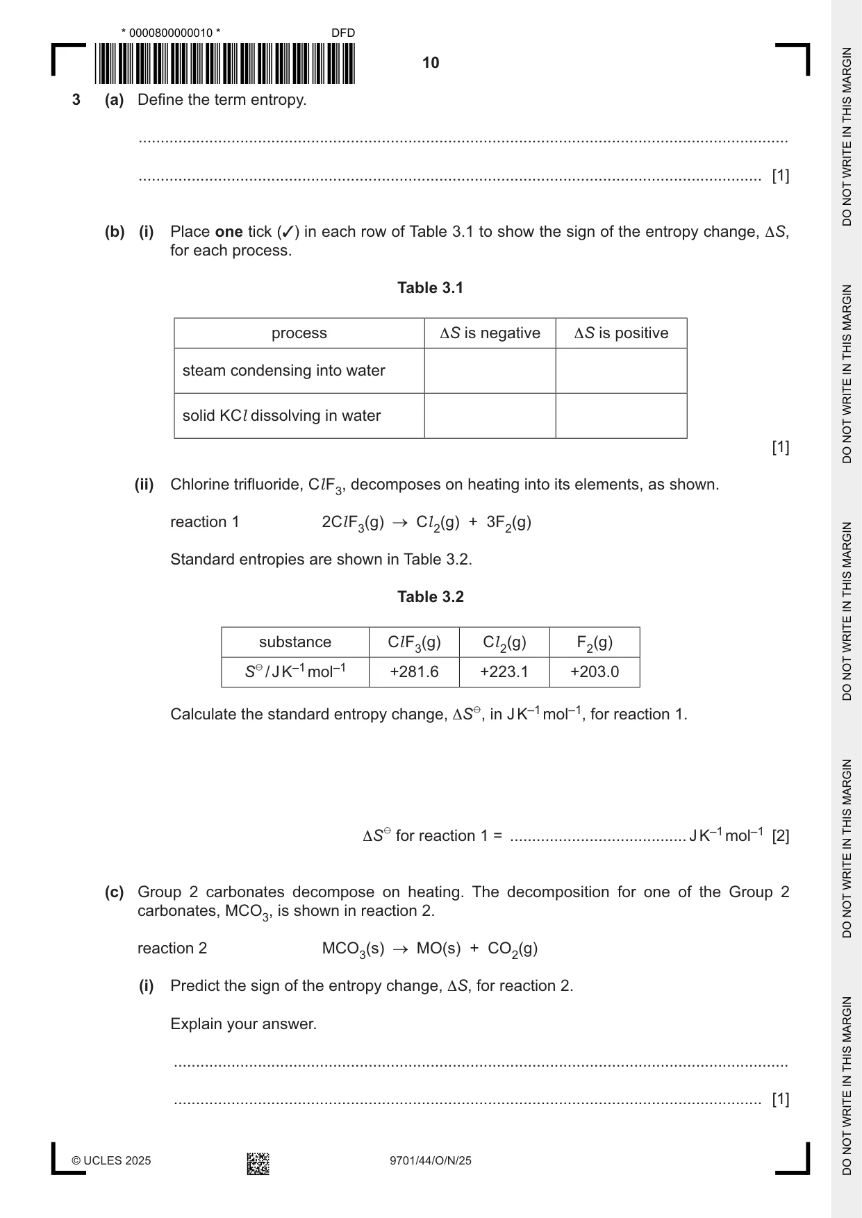 Cambridge A Level Chemistry 9701 2025 Oct/Nov Paper 4 · Variant 4 question paper, page 10 of 24