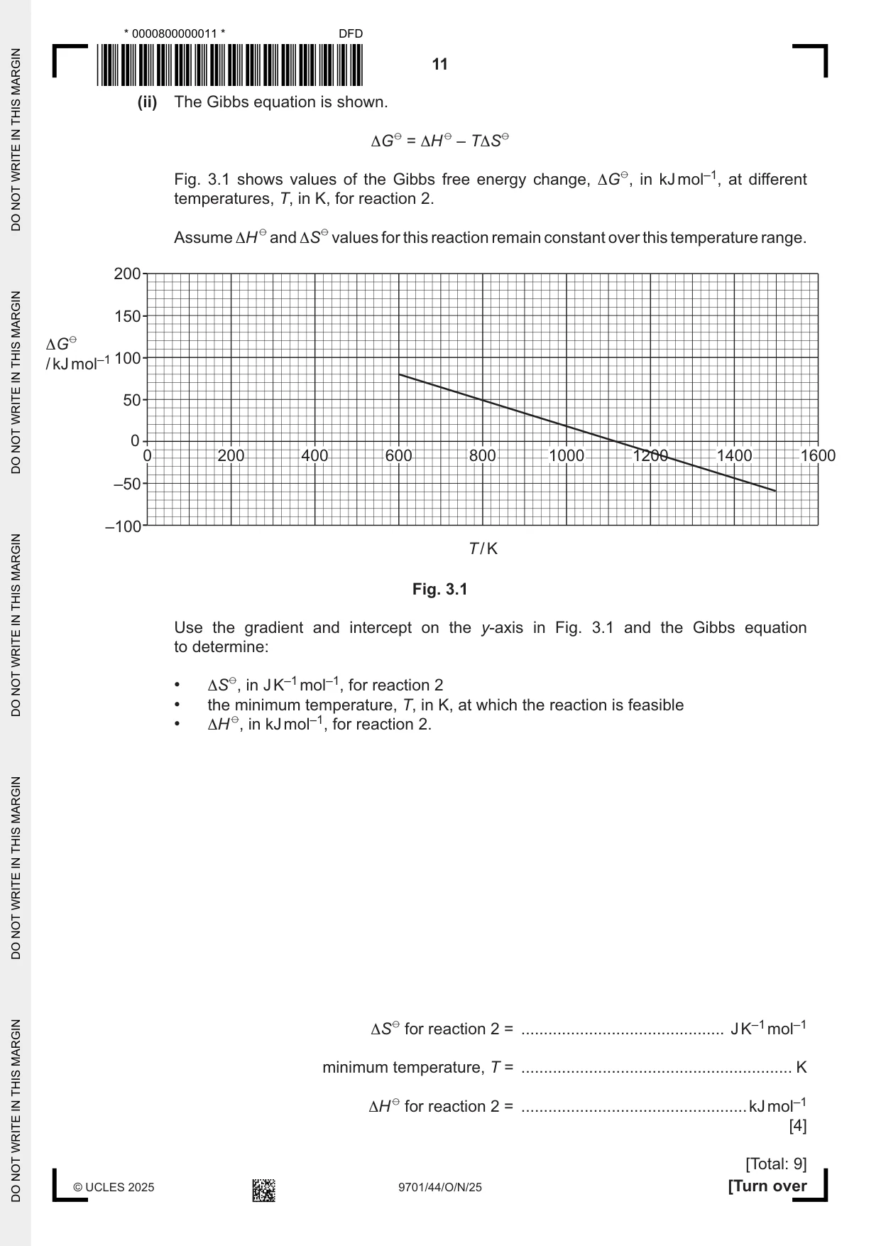 Cambridge A Level Chemistry 9701 2025 Oct/Nov Paper 4 · Variant 4 question paper, page 11 of 24