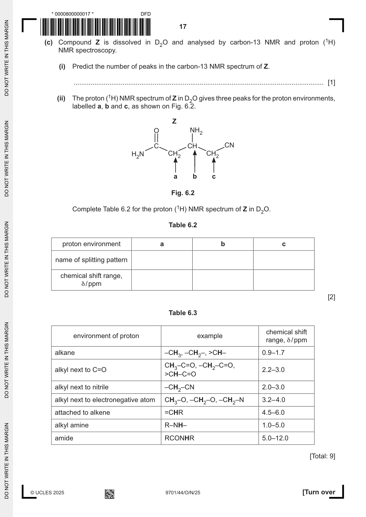 Cambridge A Level Chemistry 9701 2025 Oct/Nov Paper 4 · Variant 4 question paper, page 17 of 24