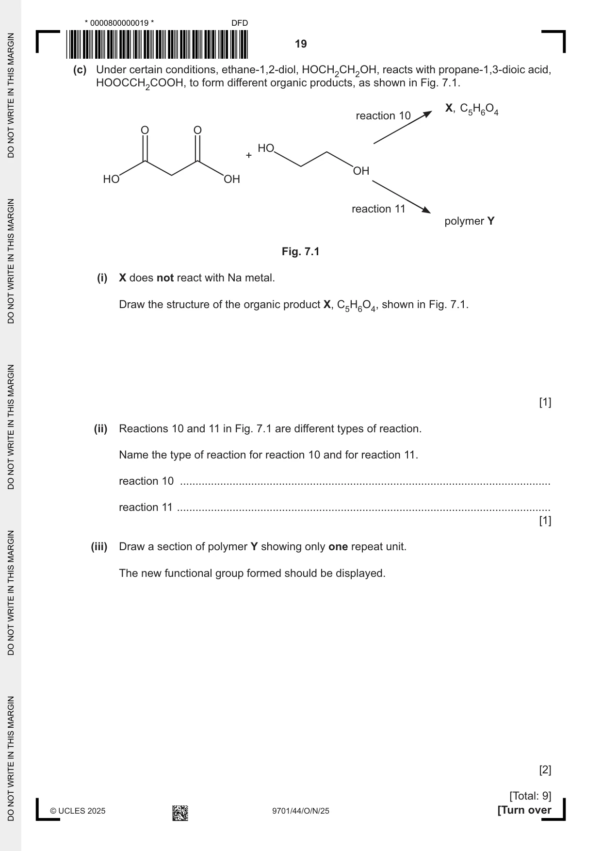 Cambridge A Level Chemistry 9701 2025 Oct/Nov Paper 4 · Variant 4 question paper, page 19 of 24